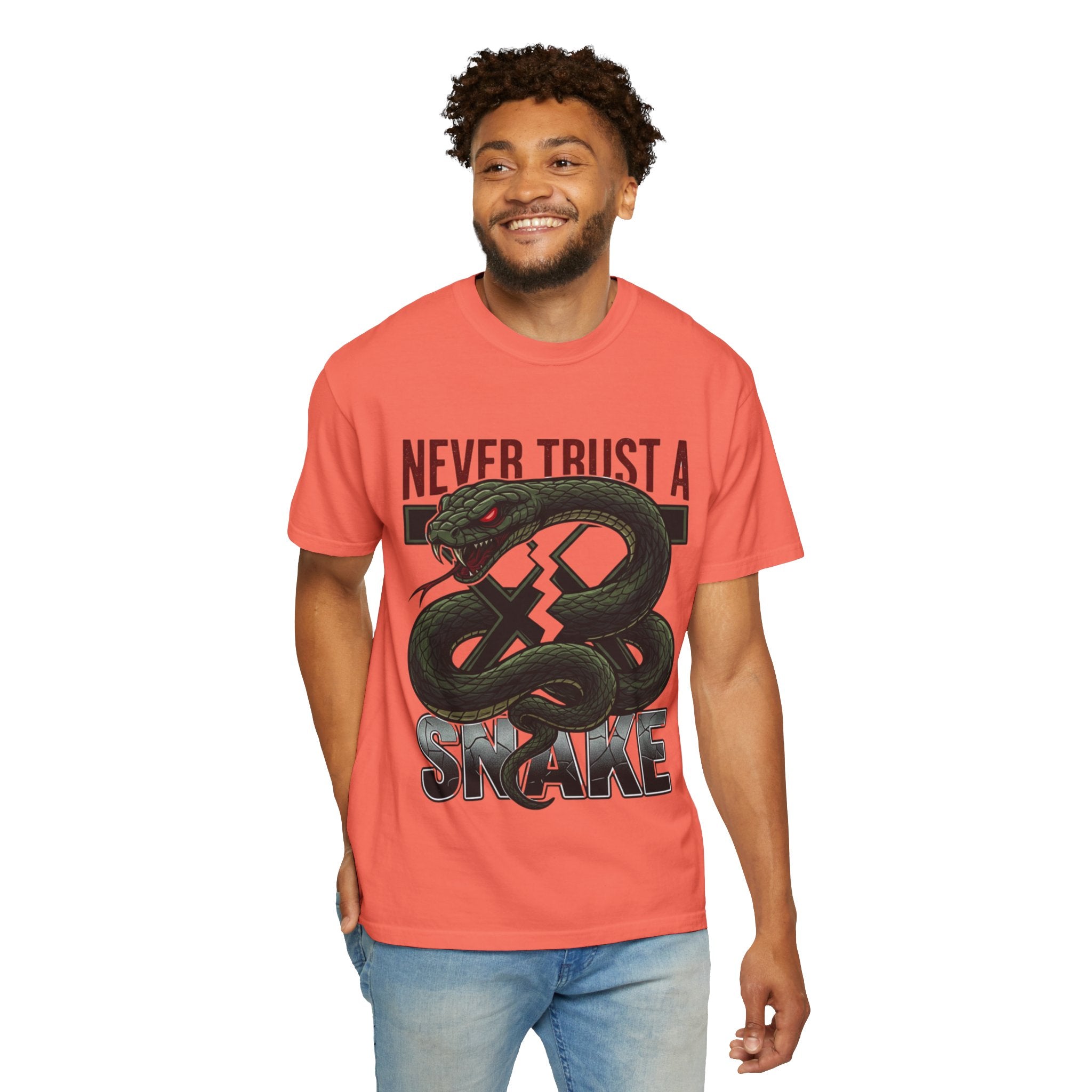 Never Trust a Snake Graphic T-Shirt — Vintage Snake Illustration Tee