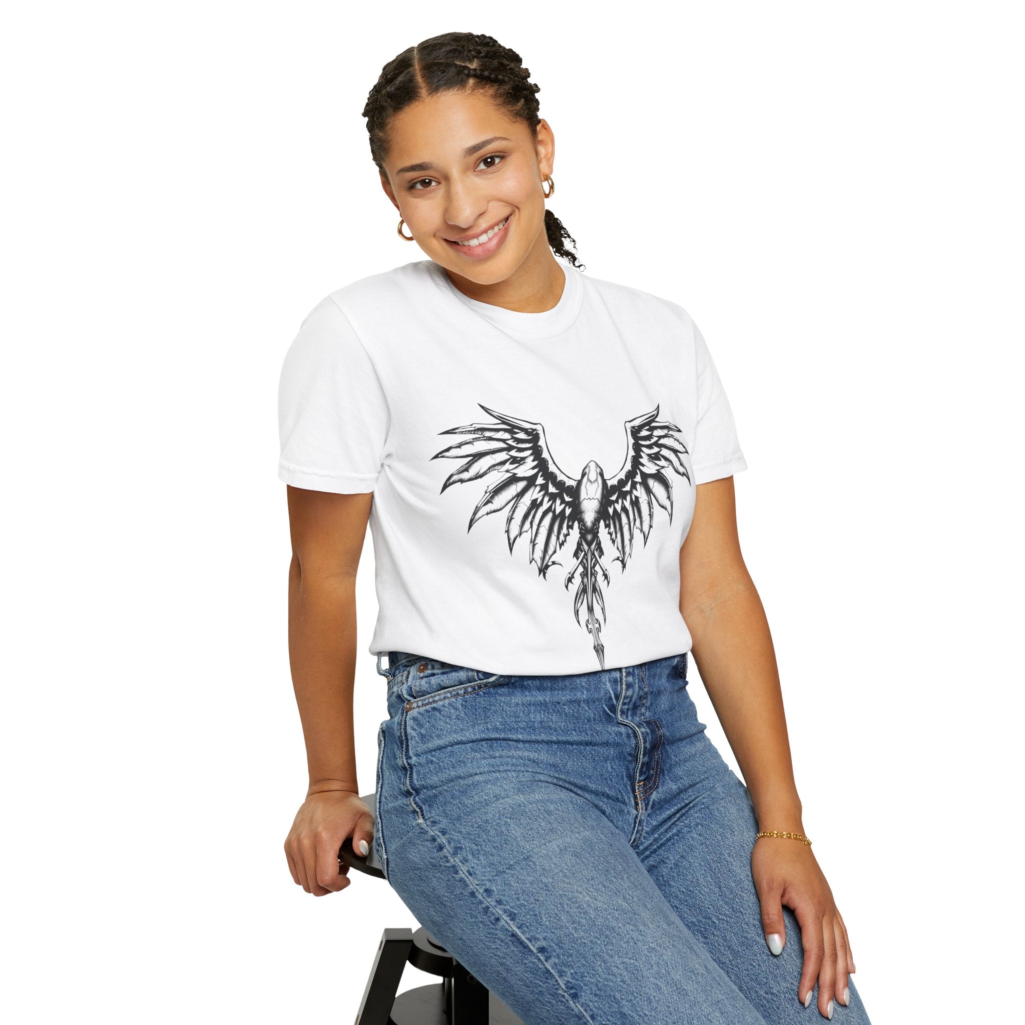 No Mercy Wings T-Shirt — Gothic Angel Graphic Tee