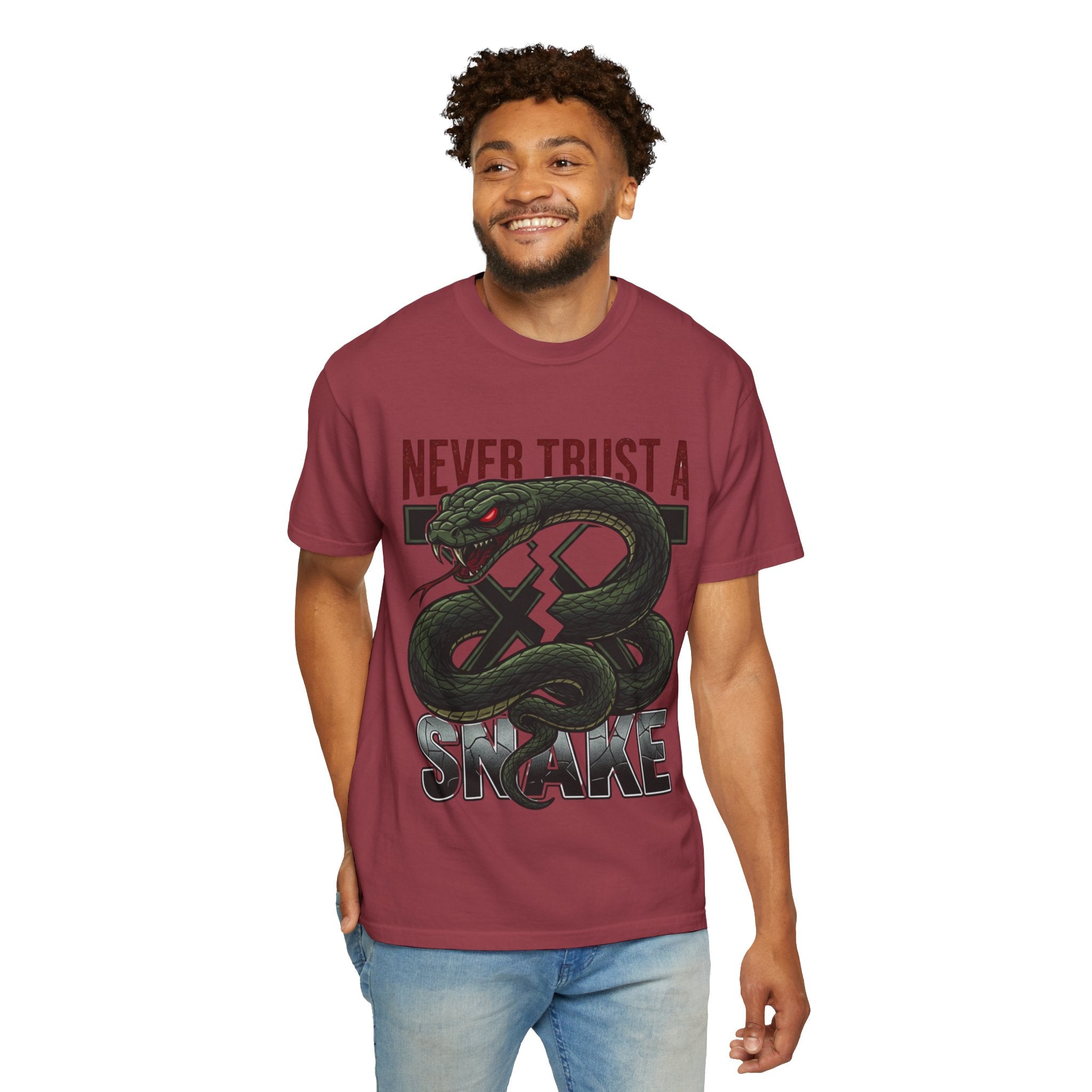 Never Trust a Snake Graphic T-Shirt — Vintage Snake Illustration Tee