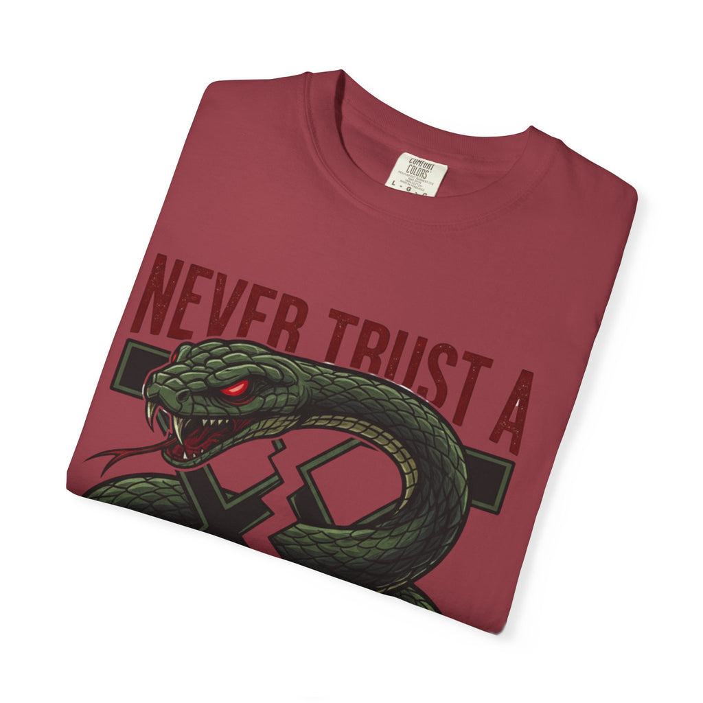 Never Trust a Snake Graphic T-Shirt — Vintage Snake Illustration Tee