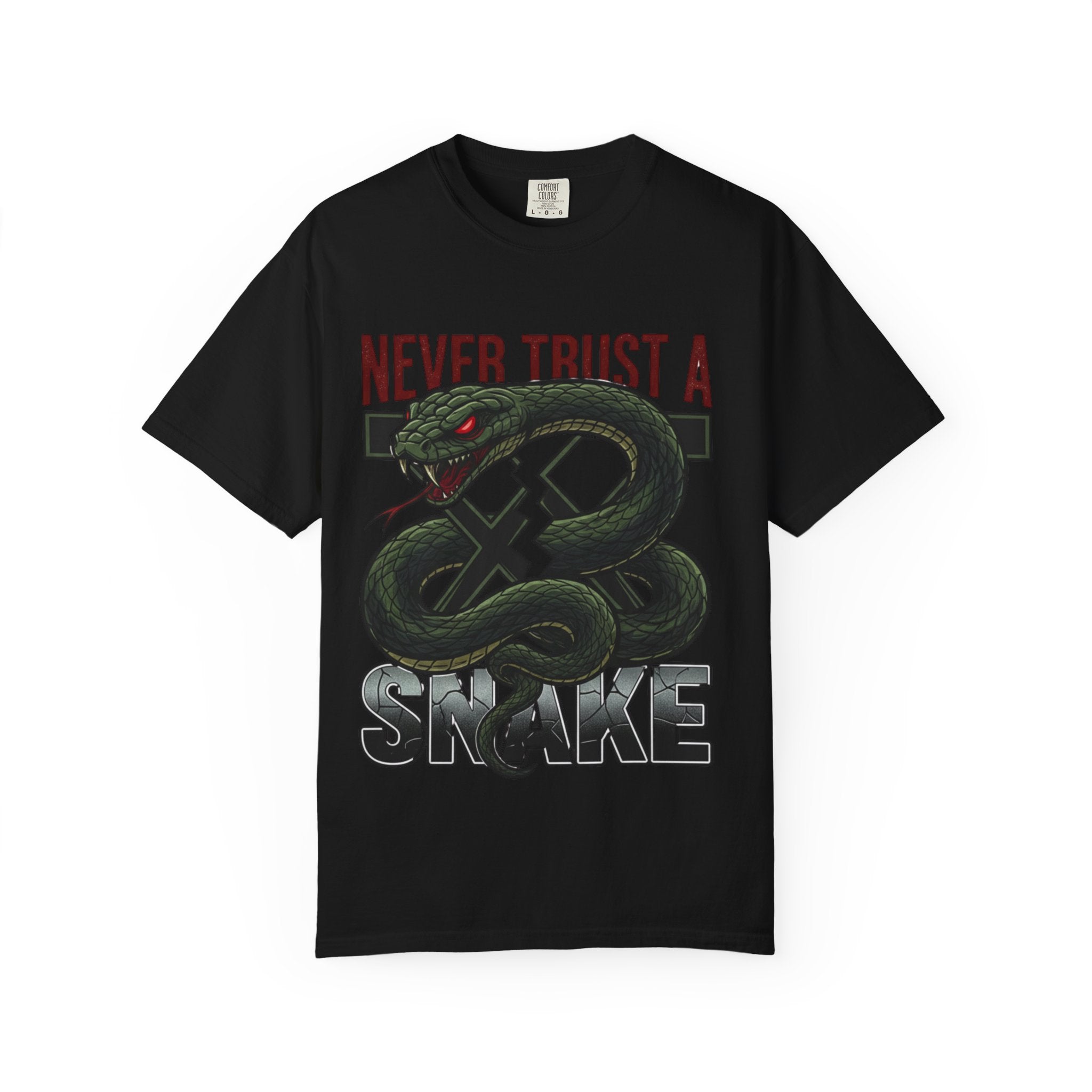Never Trust a Snake Graphic T-Shirt — Vintage Snake Illustration Tee