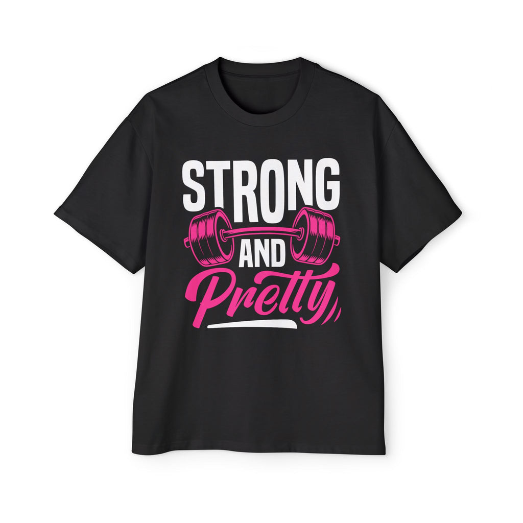 Strong & Pretty Women's Strength Fitness Tee — Men's Heavy Oversized Tee