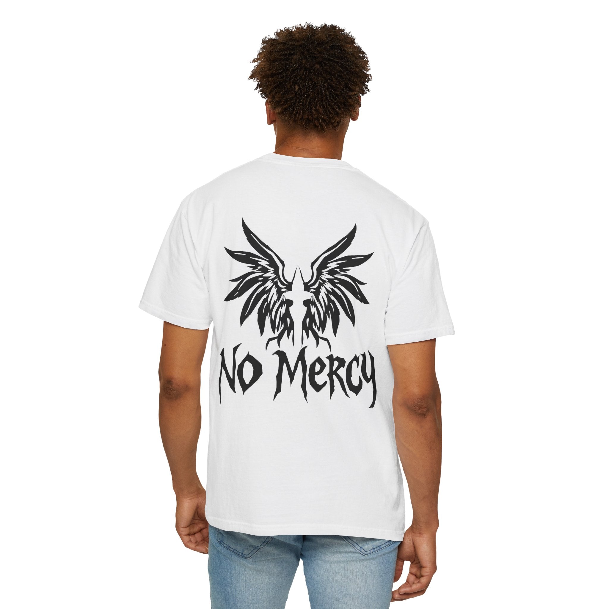 No Mercy Wings T-Shirt — Gothic Angel Graphic Tee