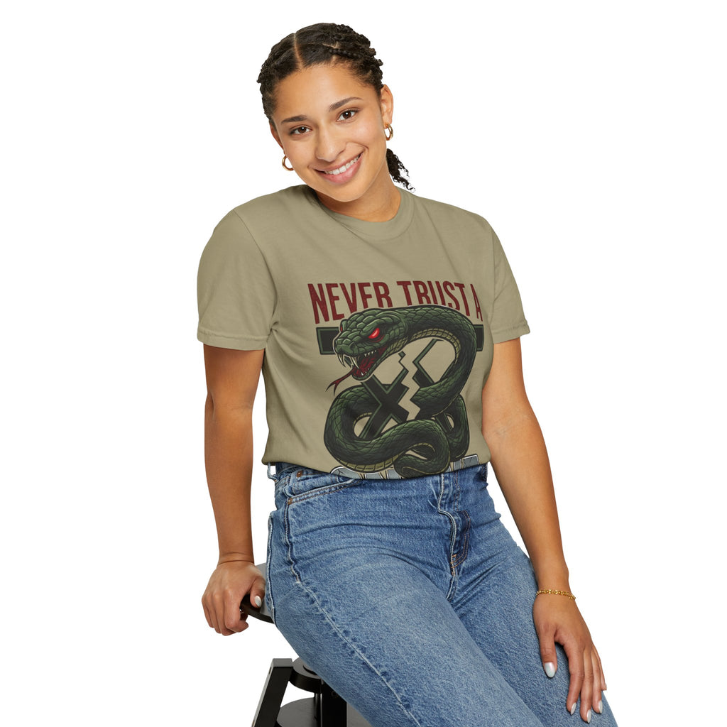 Never Trust a Snake Graphic T-Shirt — Vintage Snake Illustration Tee