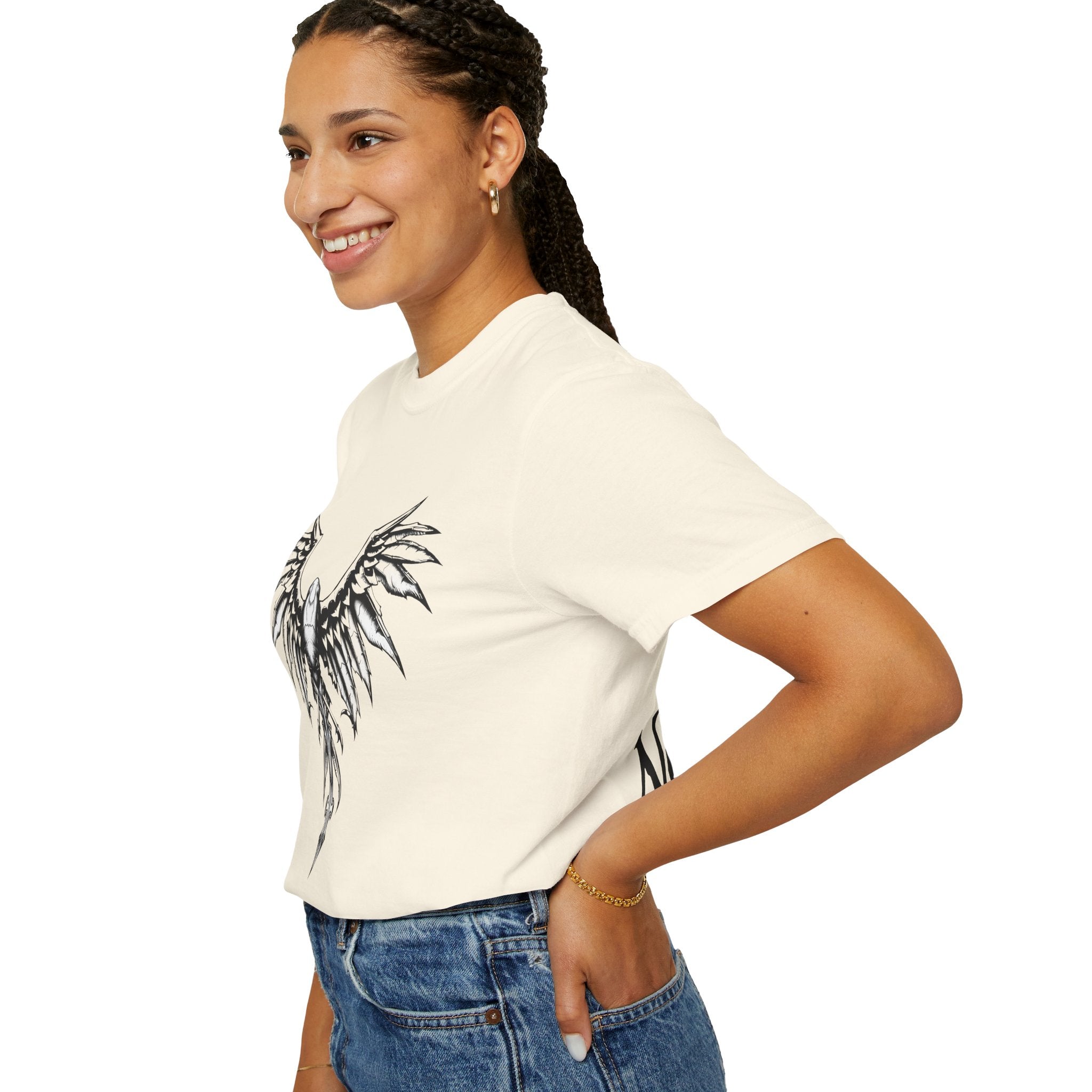 No Mercy Wings T-Shirt — Gothic Angel Graphic Tee