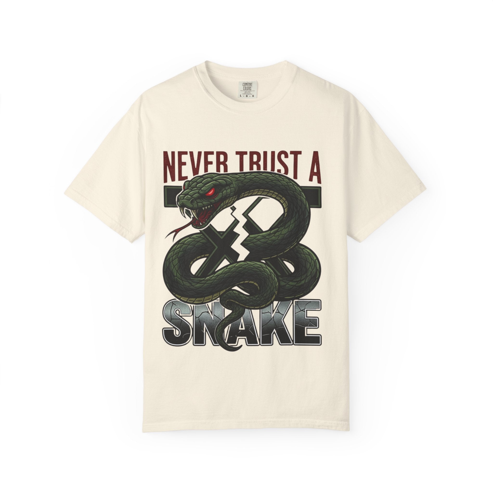 Never Trust a Snake Graphic T-Shirt — Vintage Snake Illustration Tee