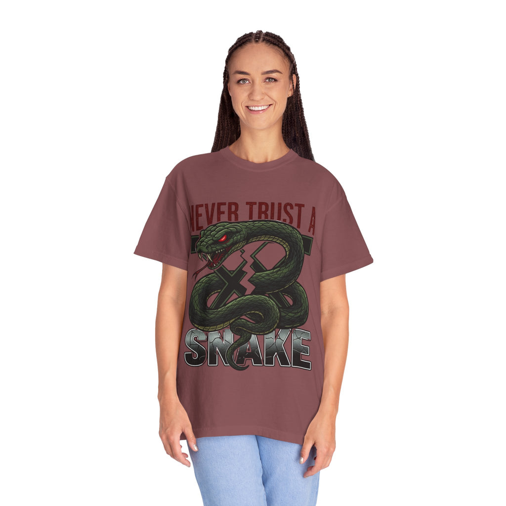 Never Trust a Snake Graphic T-Shirt — Vintage Snake Illustration Tee