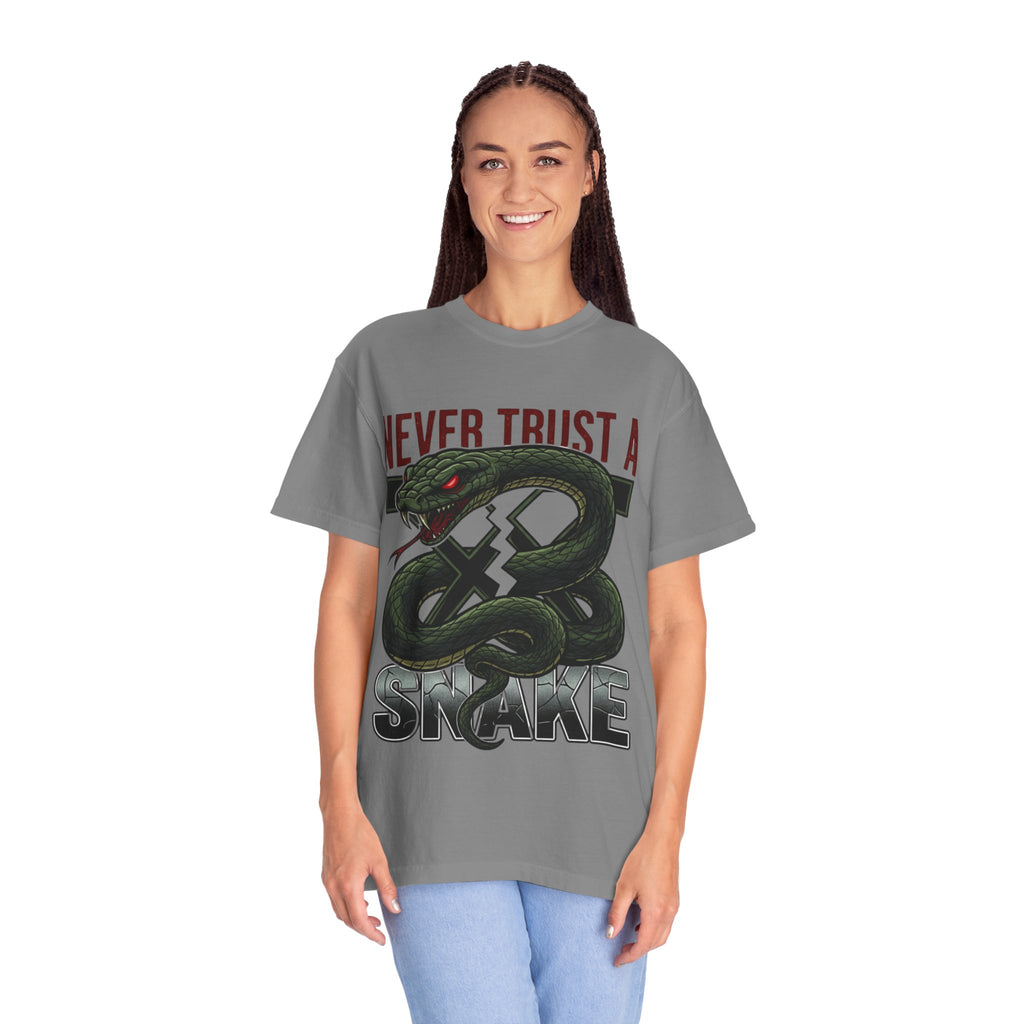 Never Trust a Snake Graphic T-Shirt — Vintage Snake Illustration Tee
