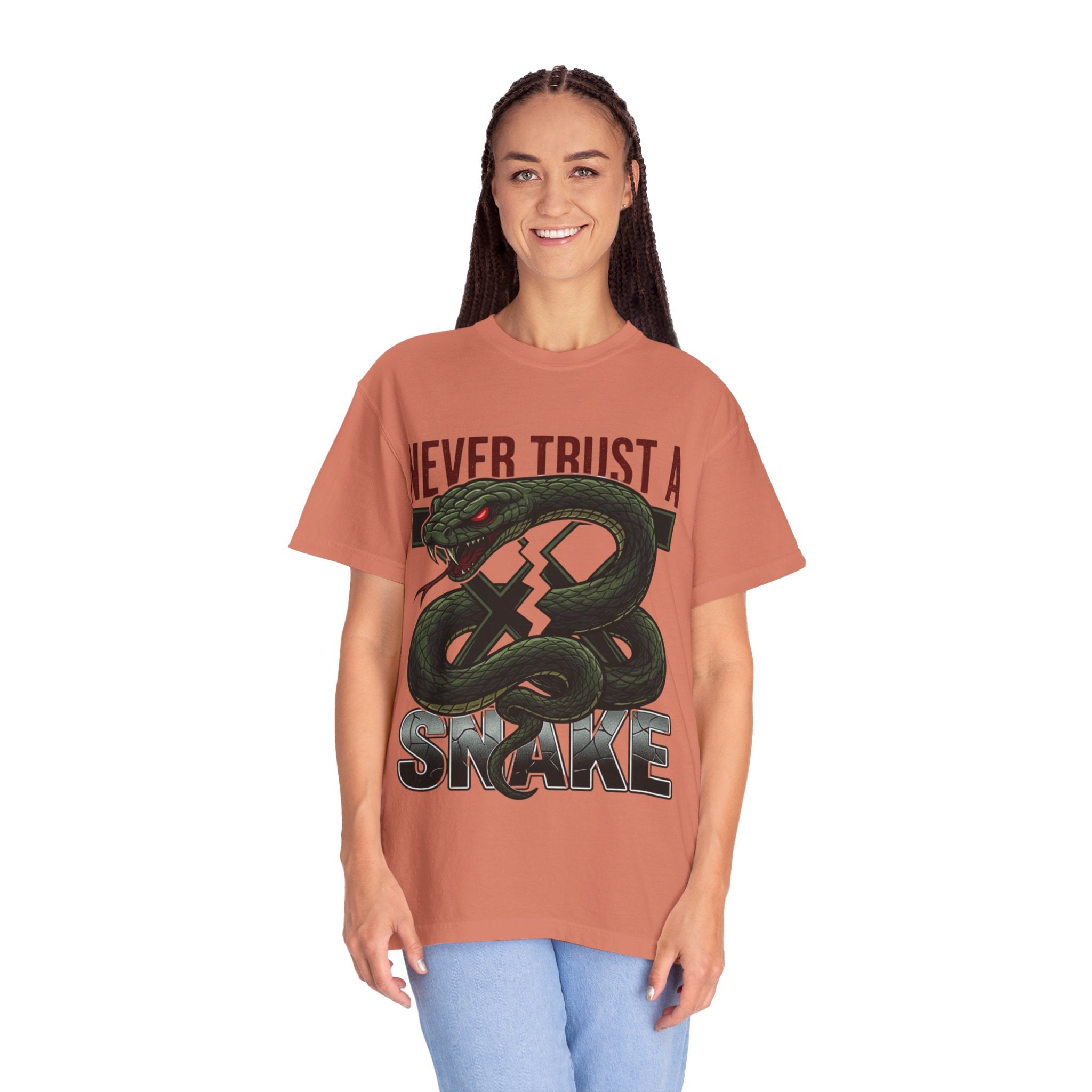 Never Trust a Snake Graphic T-Shirt — Vintage Snake Illustration Tee