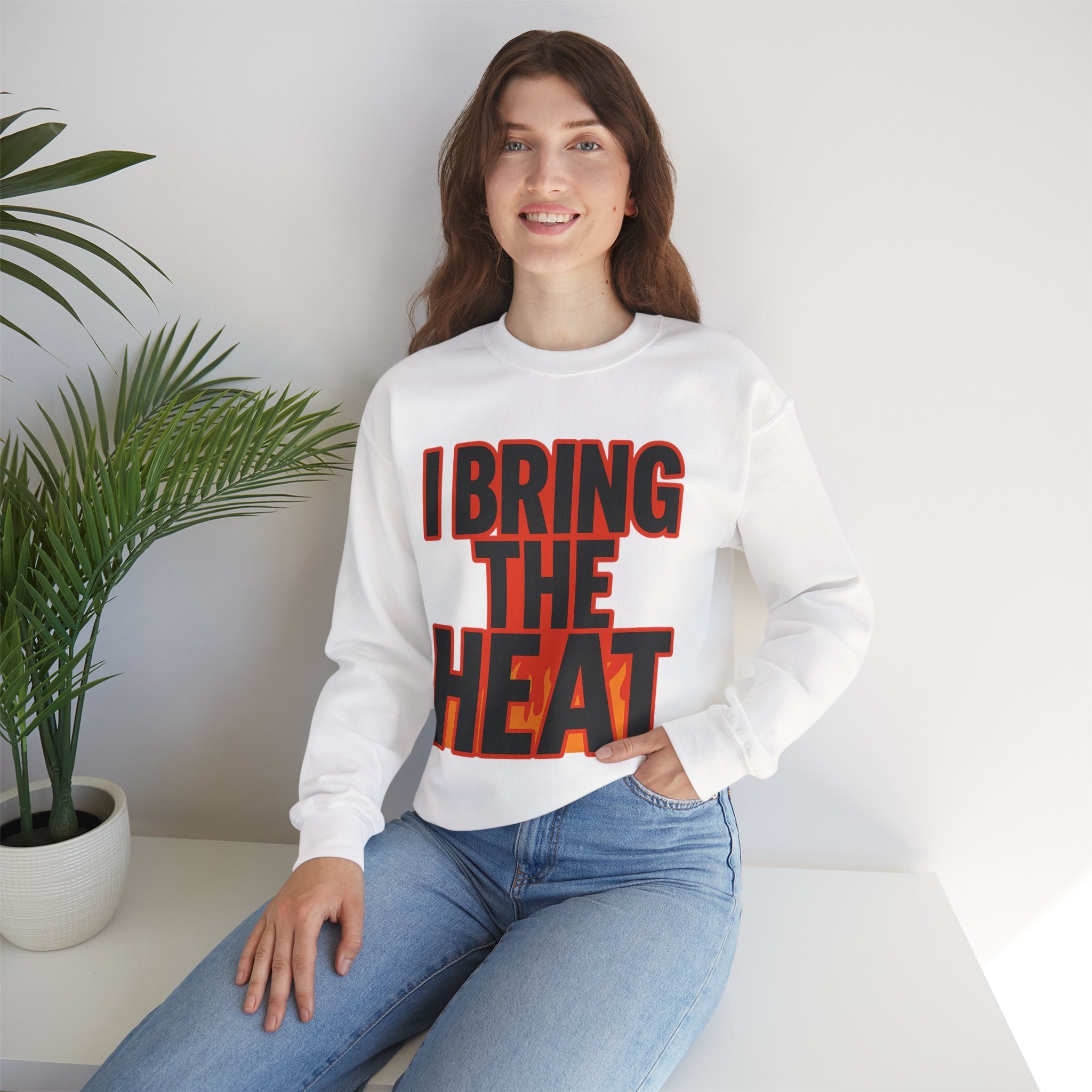 I Bring The Heat Flame Crewneck Sweatshirt