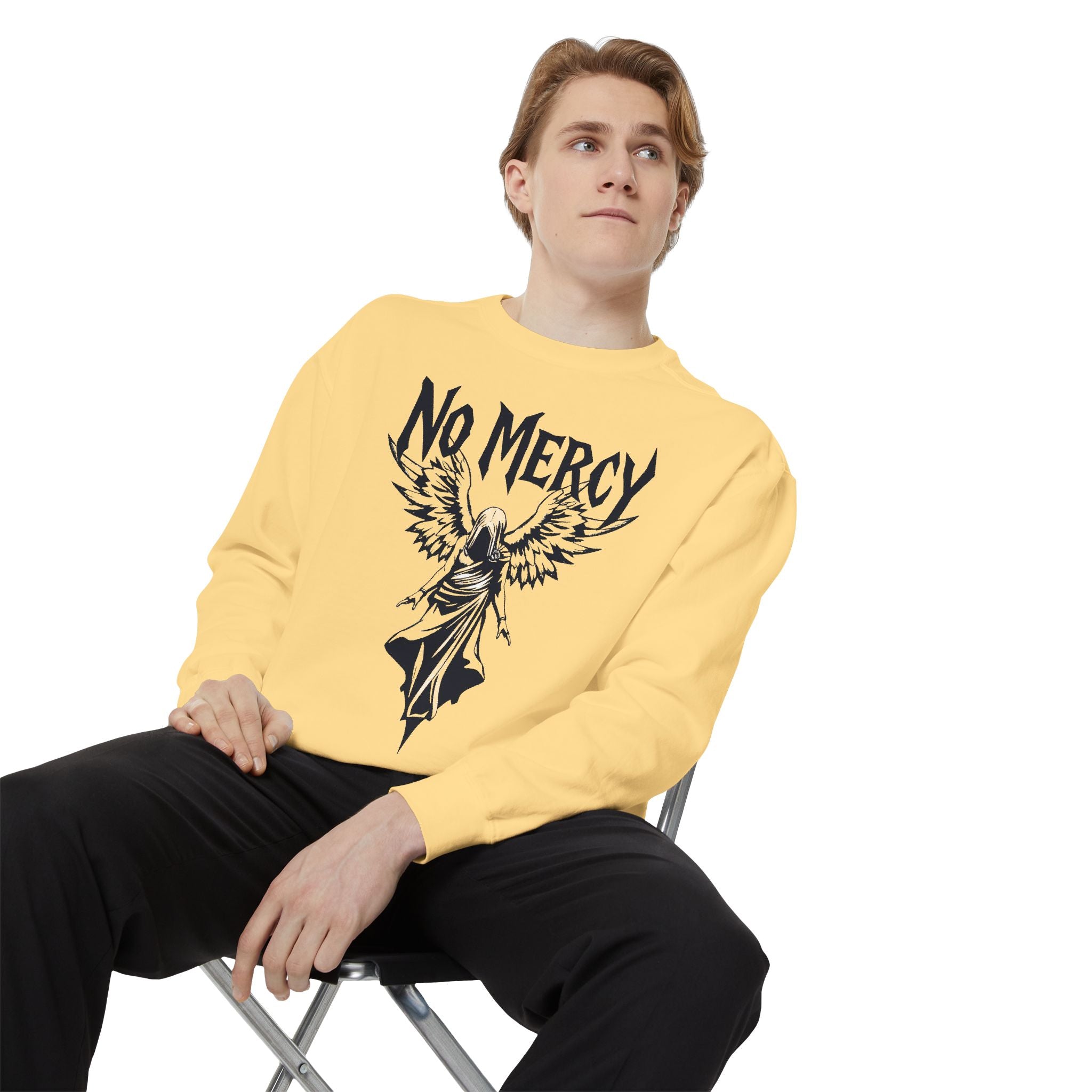 No Mercy Angel Sweatshirt — Gothic Graphic Crewneck