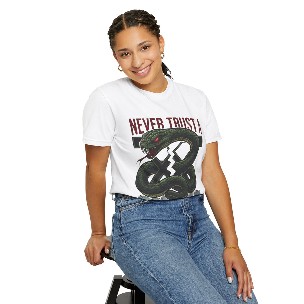 Never Trust a Snake Graphic T-Shirt — Vintage Snake Illustration Tee