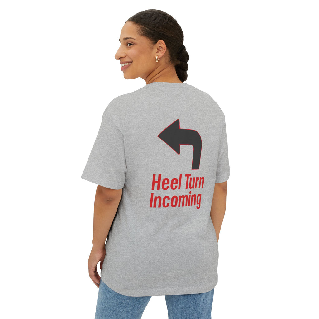 Oversized Tee - "Heel Turn Incoming" Left Arrow Wrestling Fan Shirt