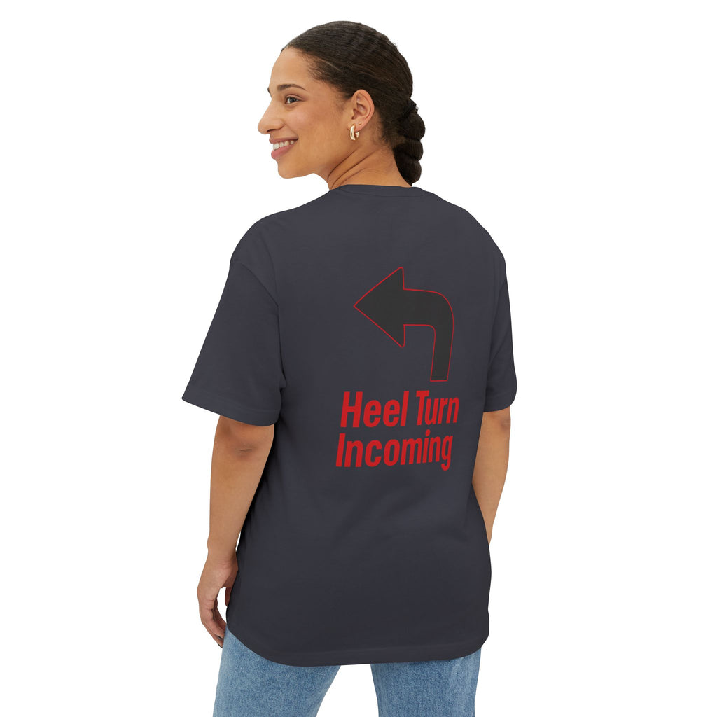 Oversized Tee - "Heel Turn Incoming" Left Arrow Wrestling Fan Shirt