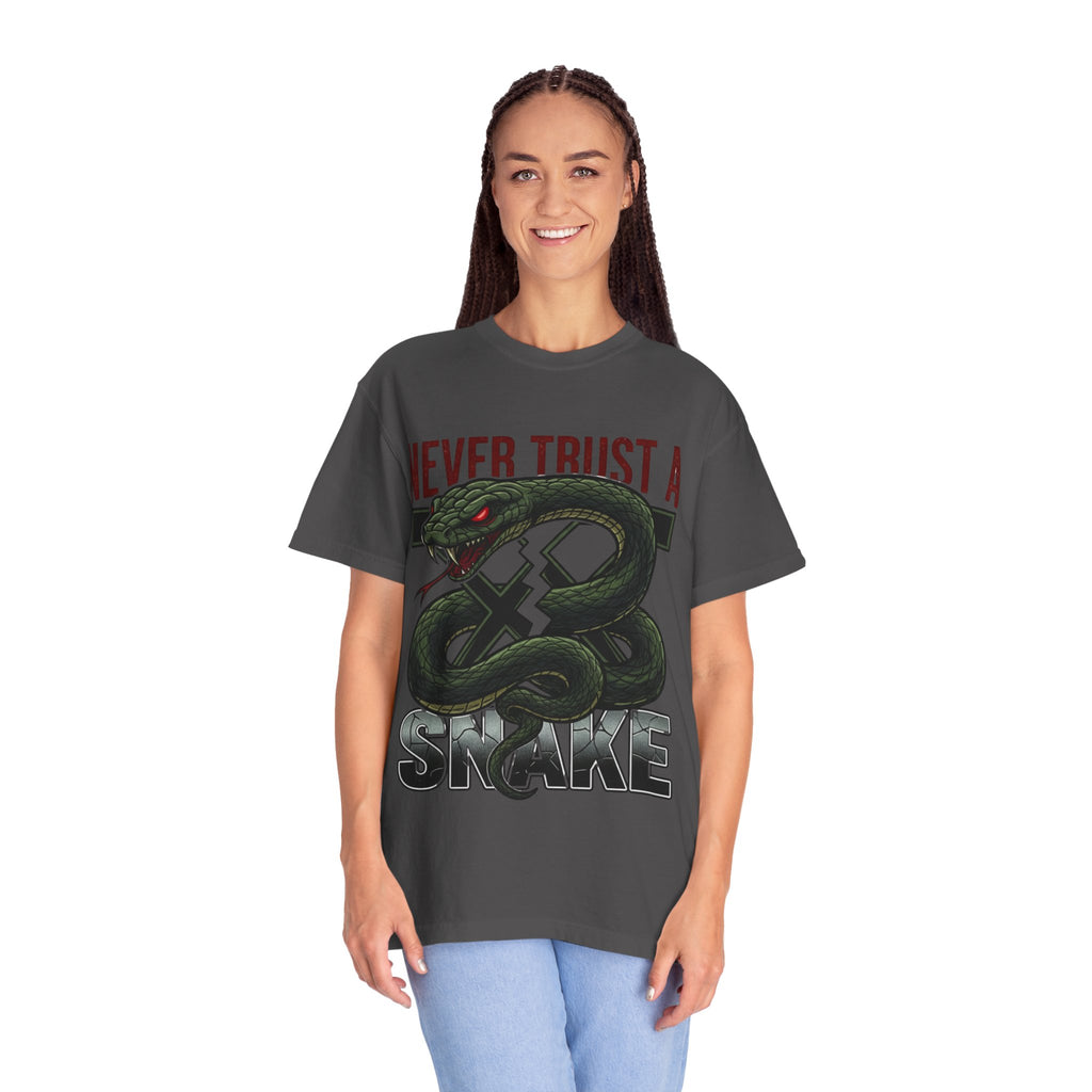 Never Trust a Snake Graphic T-Shirt — Vintage Snake Illustration Tee