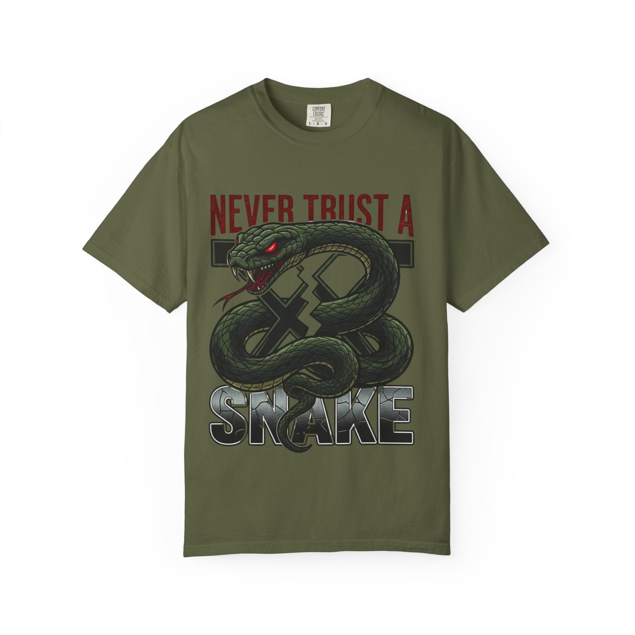 Never Trust a Snake Graphic T-Shirt — Vintage Snake Illustration Tee