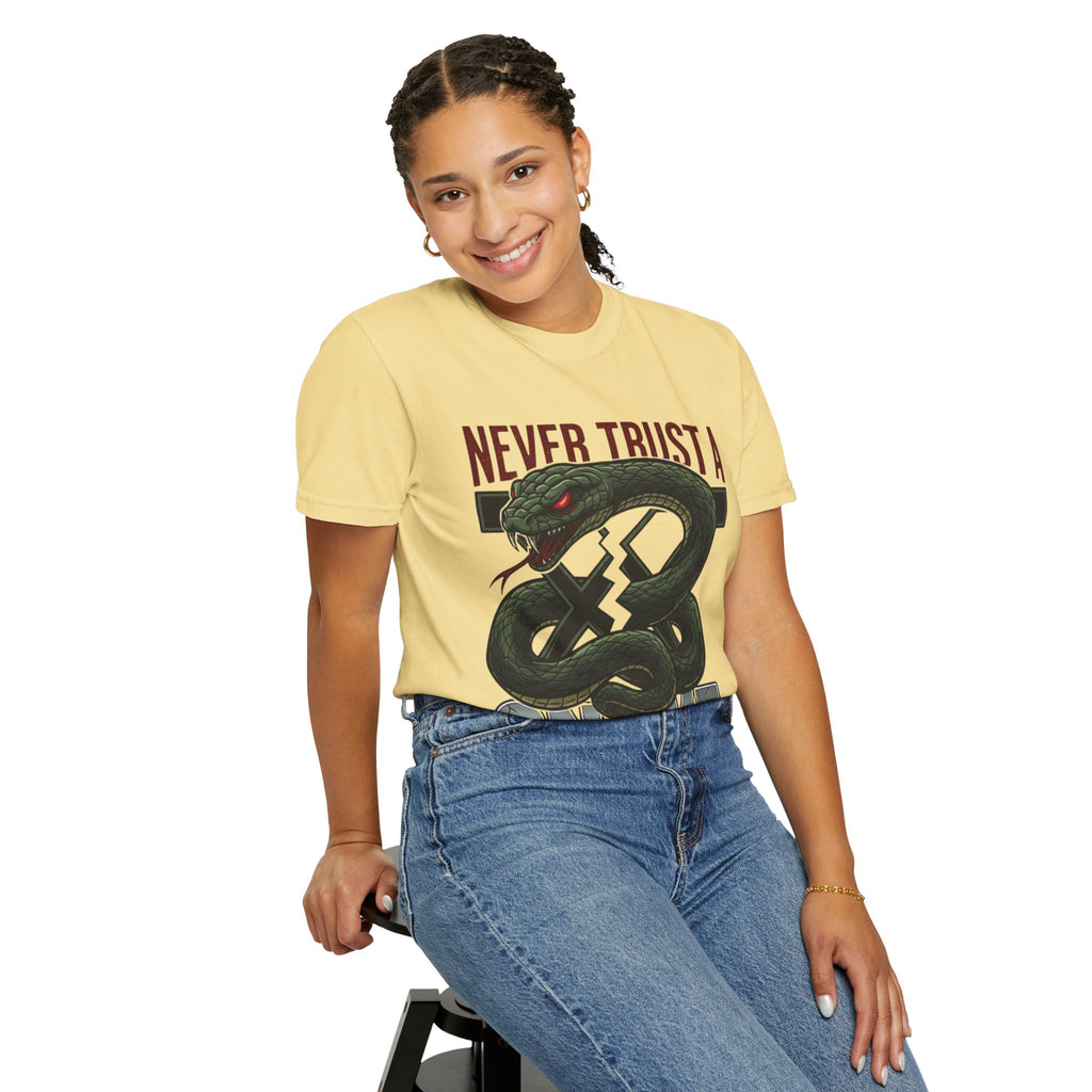 Never Trust a Snake Graphic T-Shirt — Vintage Snake Illustration Tee