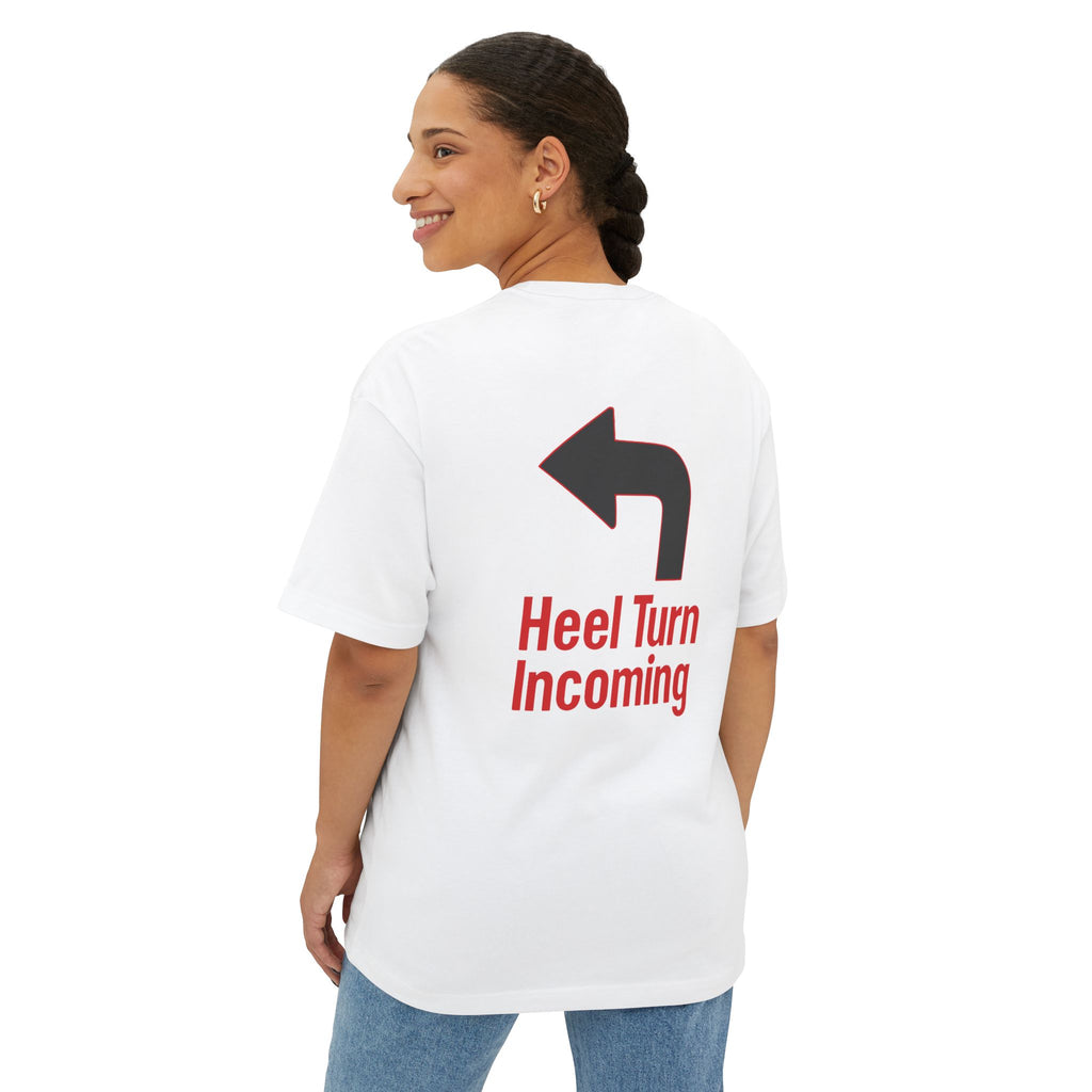 Oversized Tee - "Heel Turn Incoming" Left Arrow Wrestling Fan Shirt