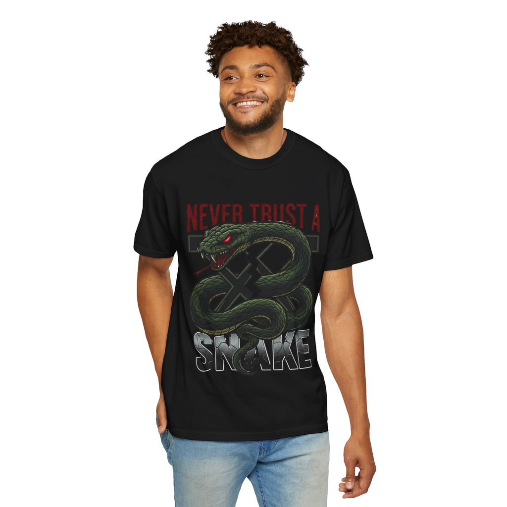 Never Trust a Snake Graphic T-Shirt — Vintage Snake Illustration Tee