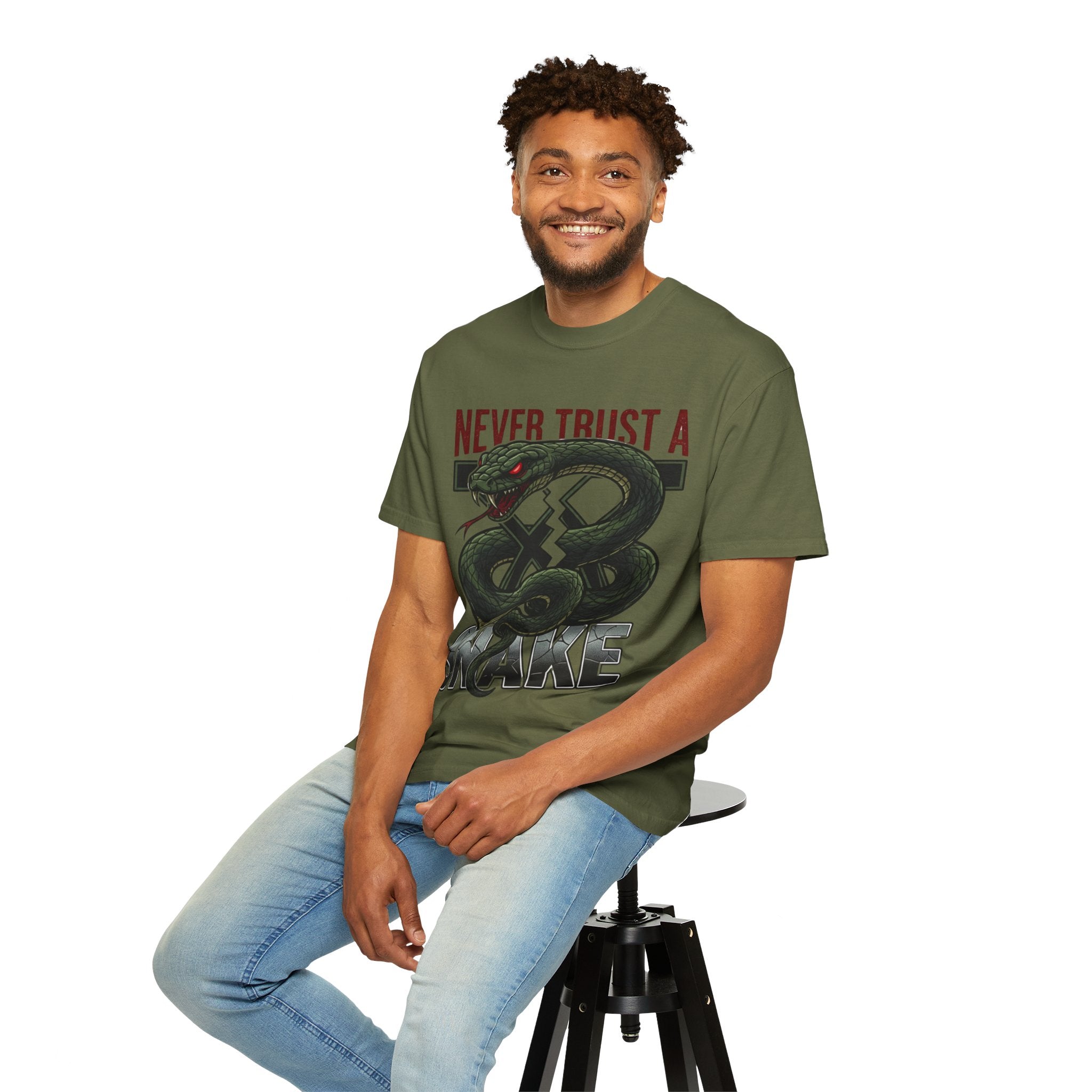 Never Trust a Snake Graphic T-Shirt — Vintage Snake Illustration Tee