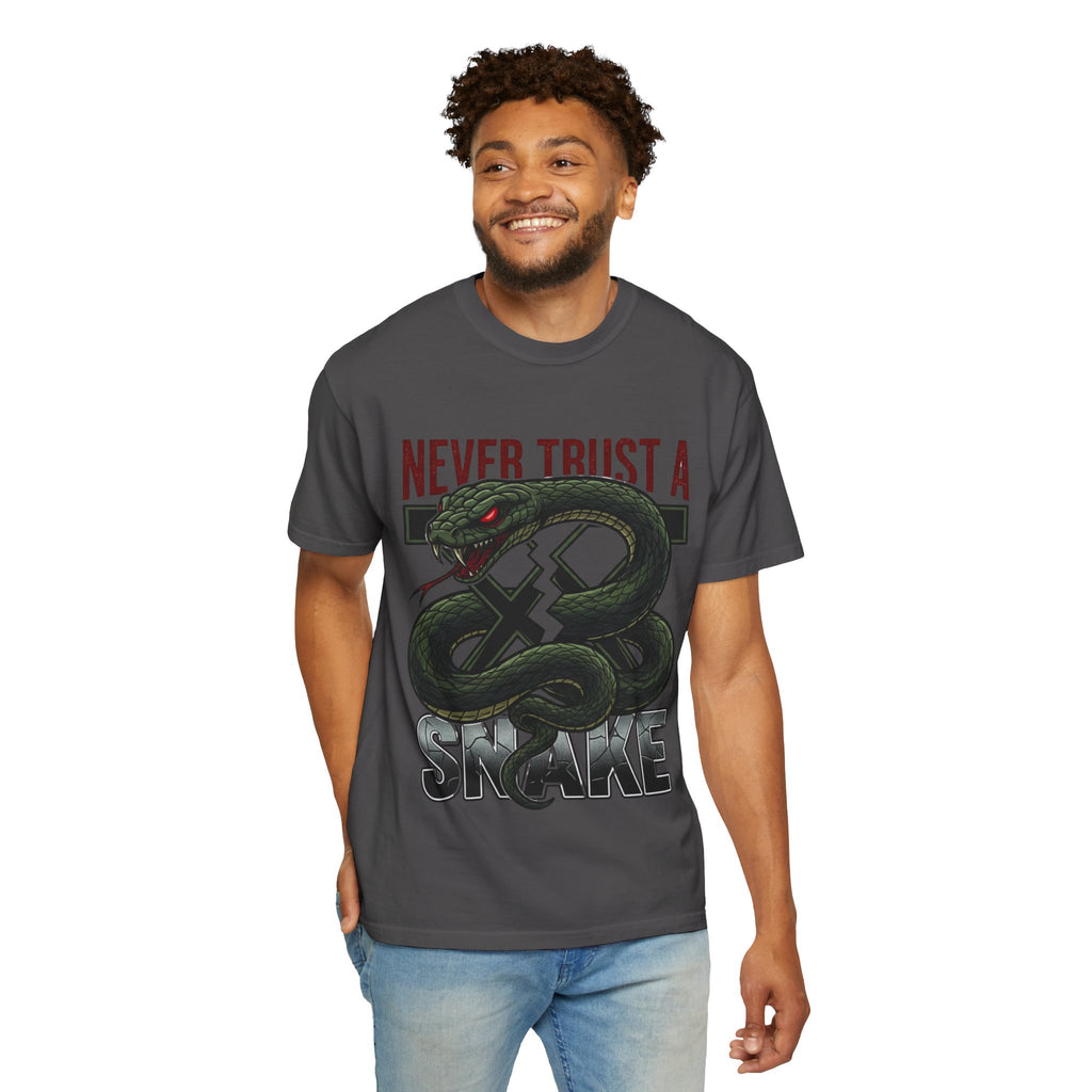 Never Trust a Snake Graphic T-Shirt — Vintage Snake Illustration Tee