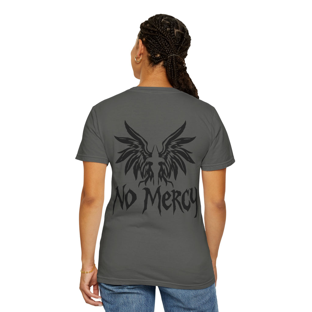 No Mercy Wings T-Shirt — Gothic Angel Graphic Tee