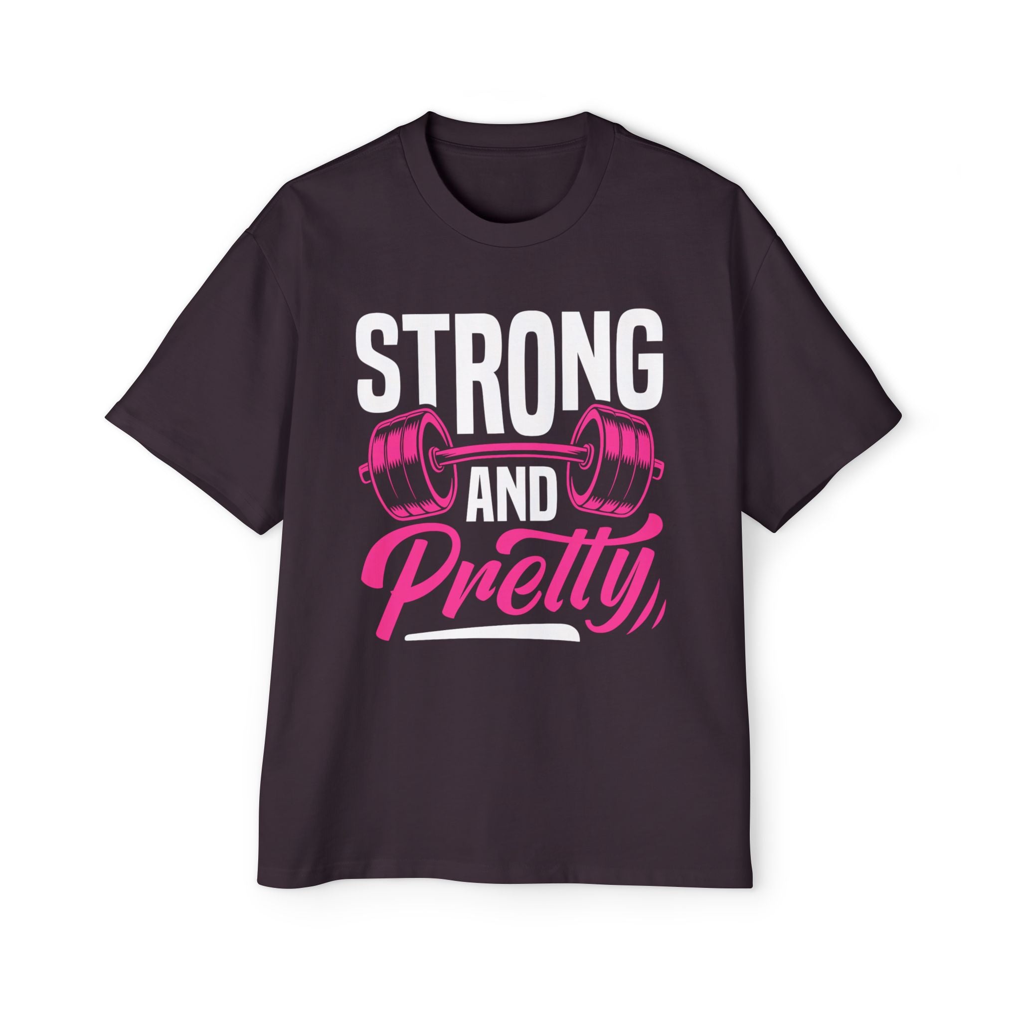 Strong & Pretty Women's Strength Fitness Tee — Men's Heavy Oversized Tee