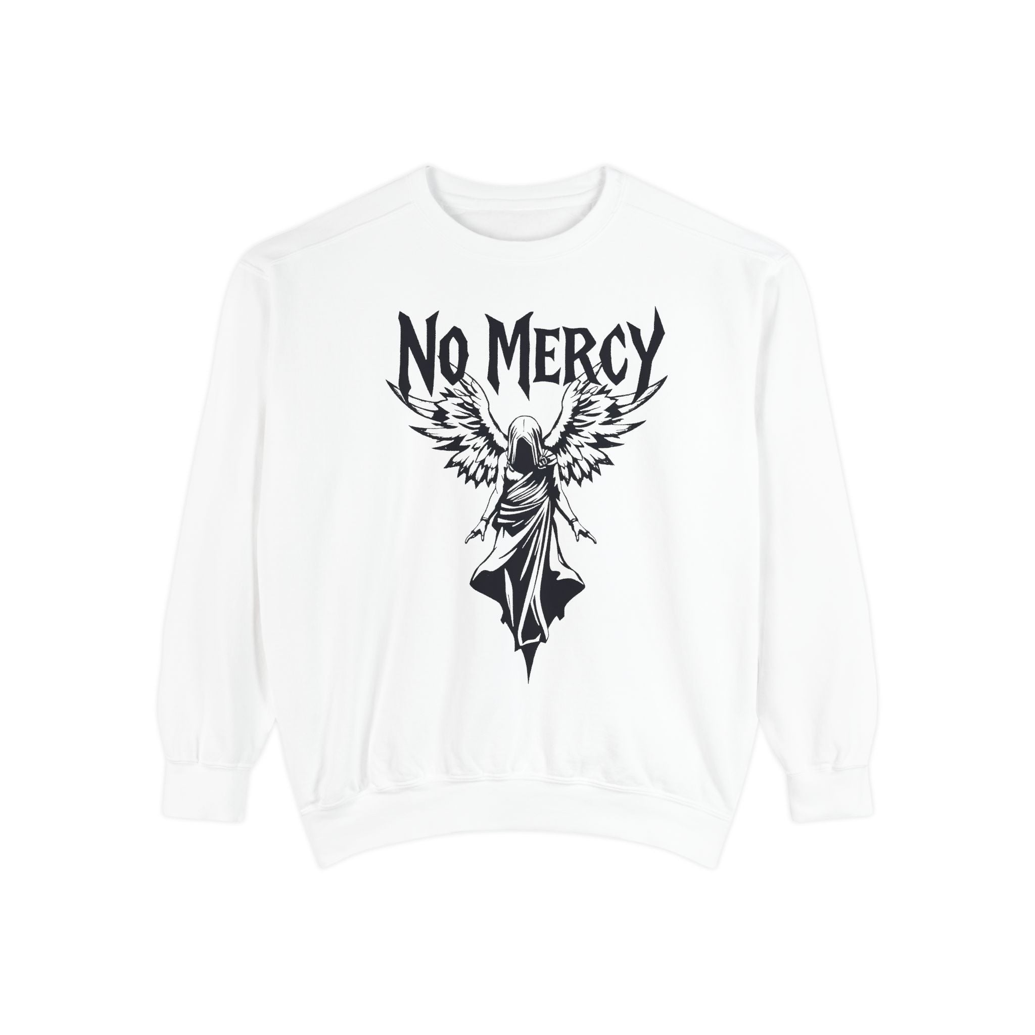 No Mercy Angel Sweatshirt — Gothic Graphic Crewneck
