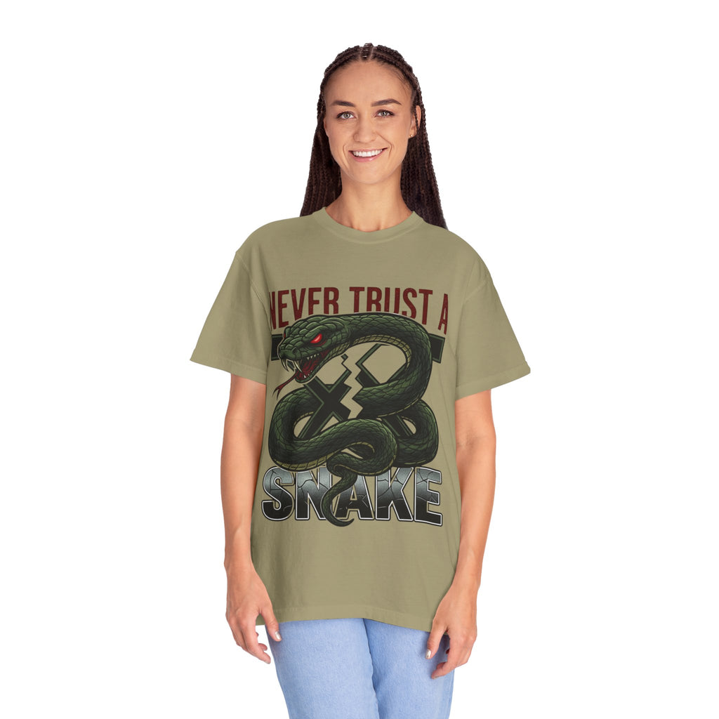 Never Trust a Snake Graphic T-Shirt — Vintage Snake Illustration Tee