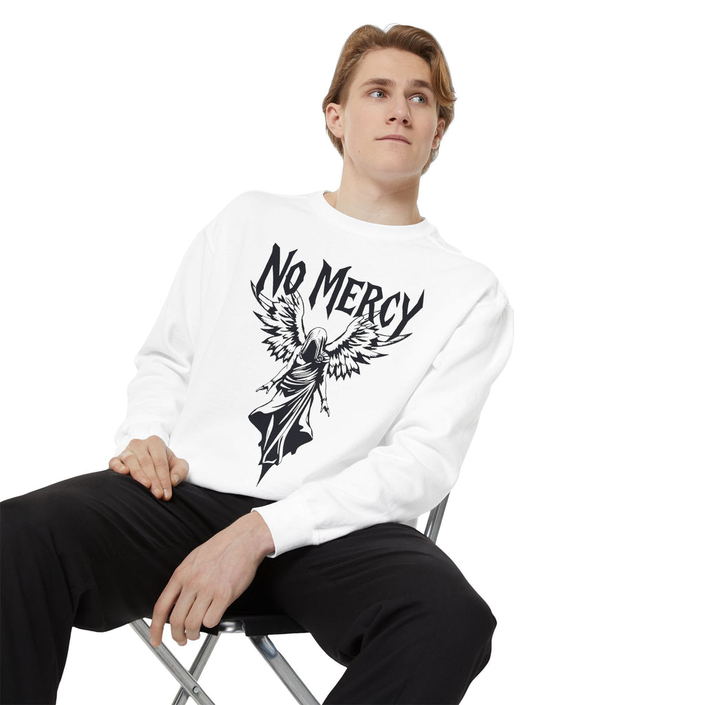 No Mercy Angel Sweatshirt — Gothic Graphic Crewneck