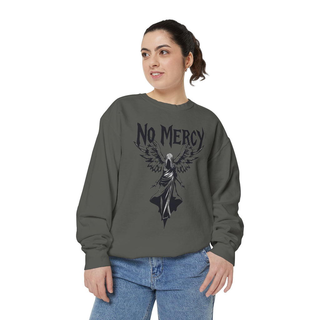 No Mercy Angel Sweatshirt — Gothic Graphic Crewneck