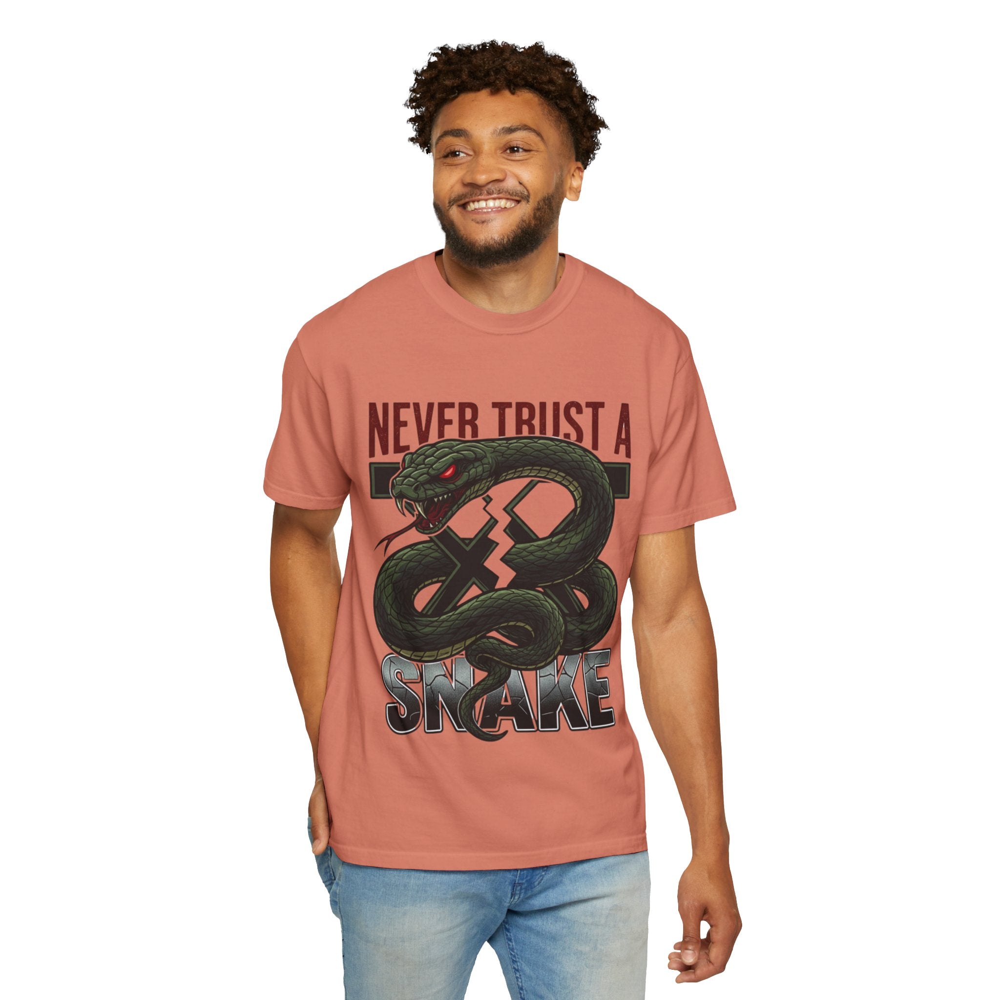 Never Trust a Snake Graphic T-Shirt — Vintage Snake Illustration Tee