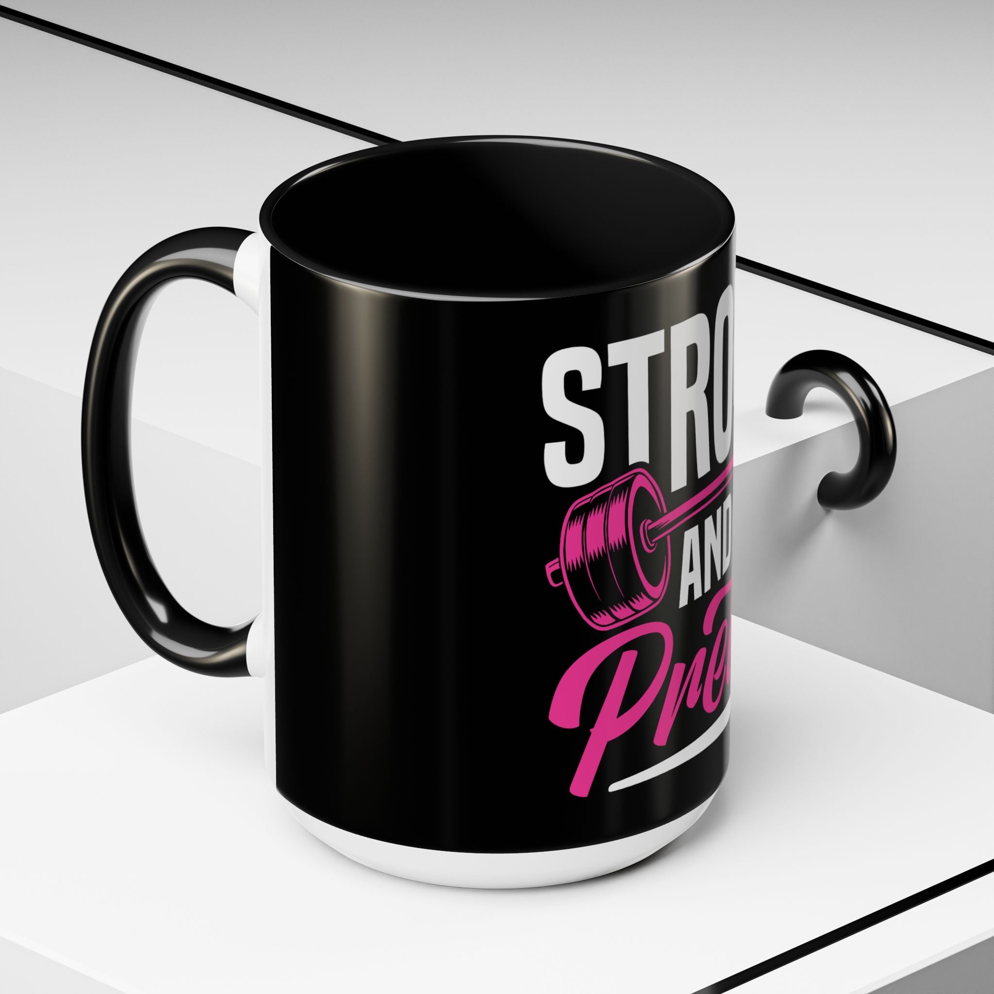 Strong and Pretty Coffee Mug — Motivational Fitness Coffee Cup