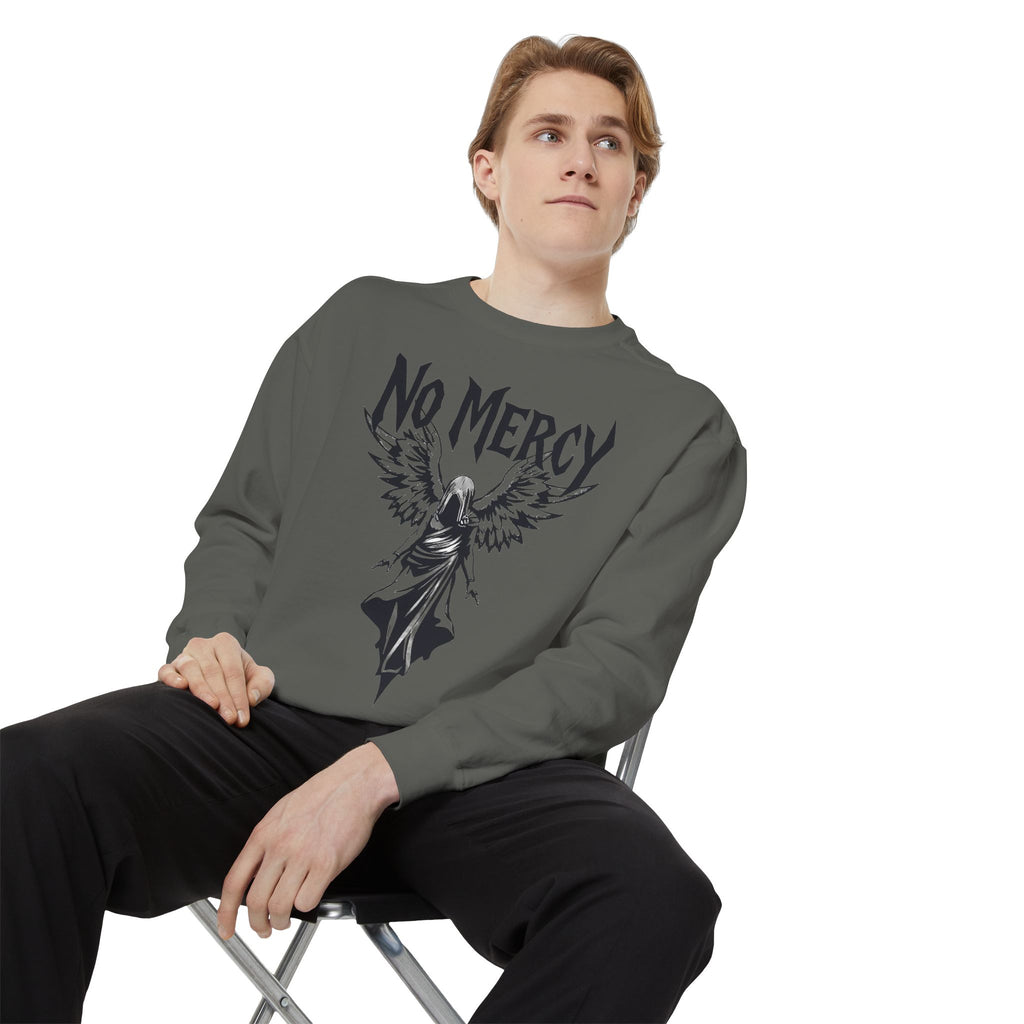 No Mercy Angel Sweatshirt — Gothic Graphic Crewneck