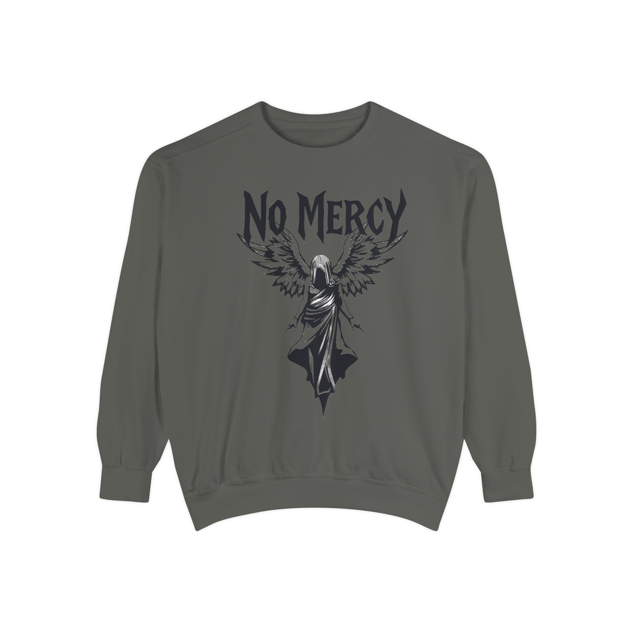 No Mercy Angel Sweatshirt — Gothic Graphic Crewneck