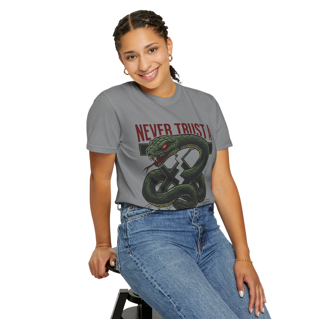Never Trust a Snake Graphic T-Shirt — Vintage Snake Illustration Tee