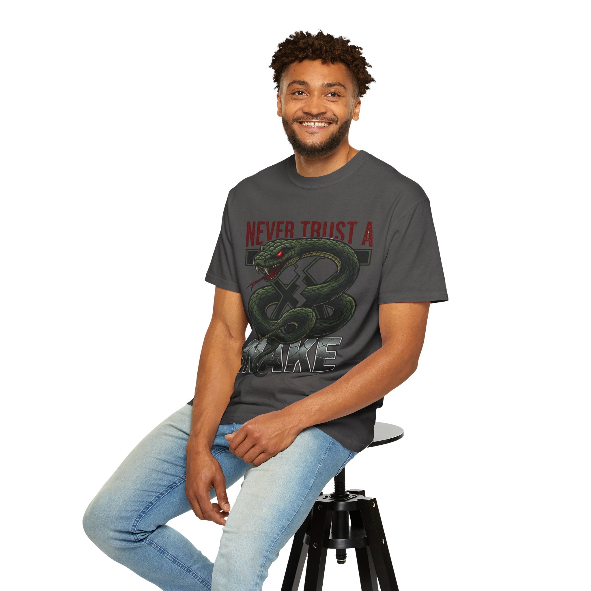 Never Trust a Snake Graphic T-Shirt — Vintage Snake Illustration Tee