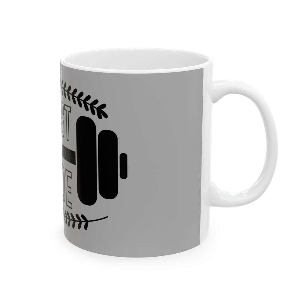 Beast Mode Barbell Ceramic Mug — Motivational Gym Coffee Cup (11oz/15oz)