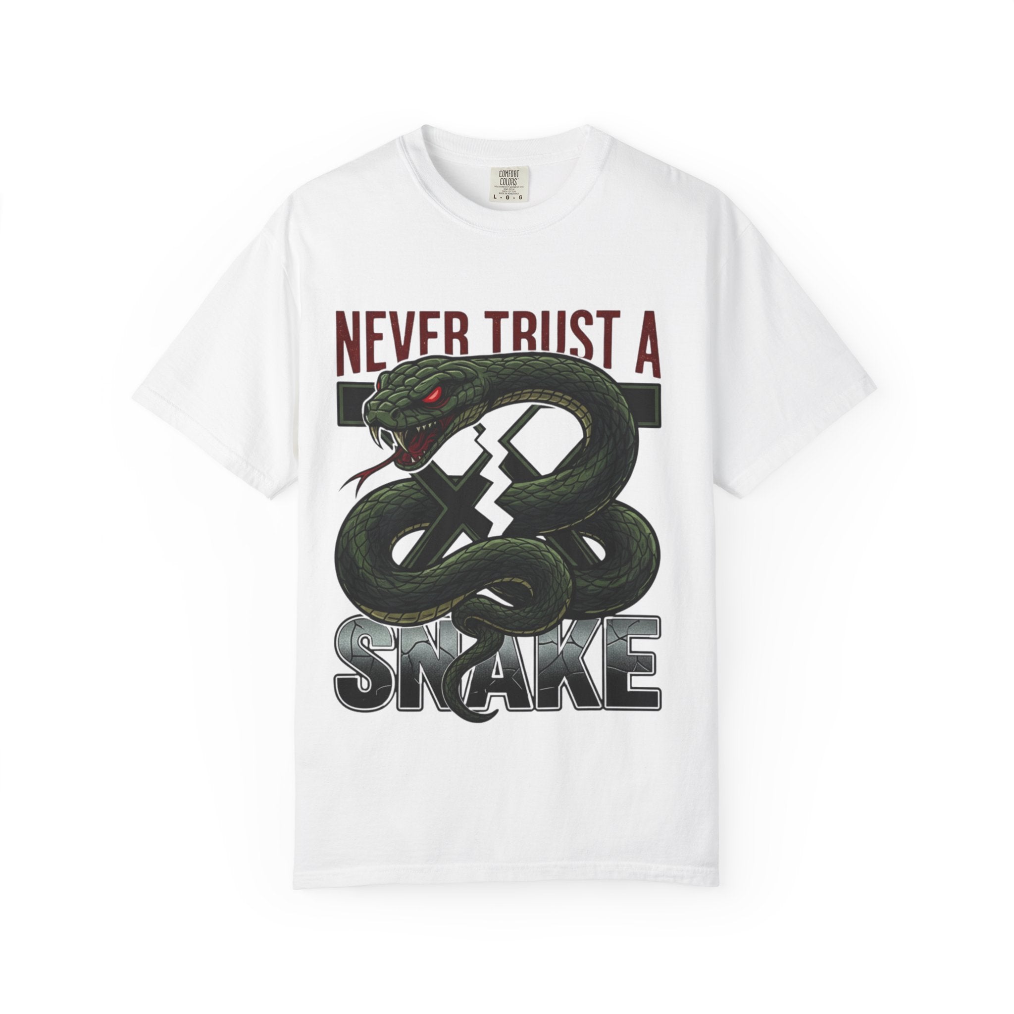 Never Trust a Snake Graphic T-Shirt — Vintage Snake Illustration Tee