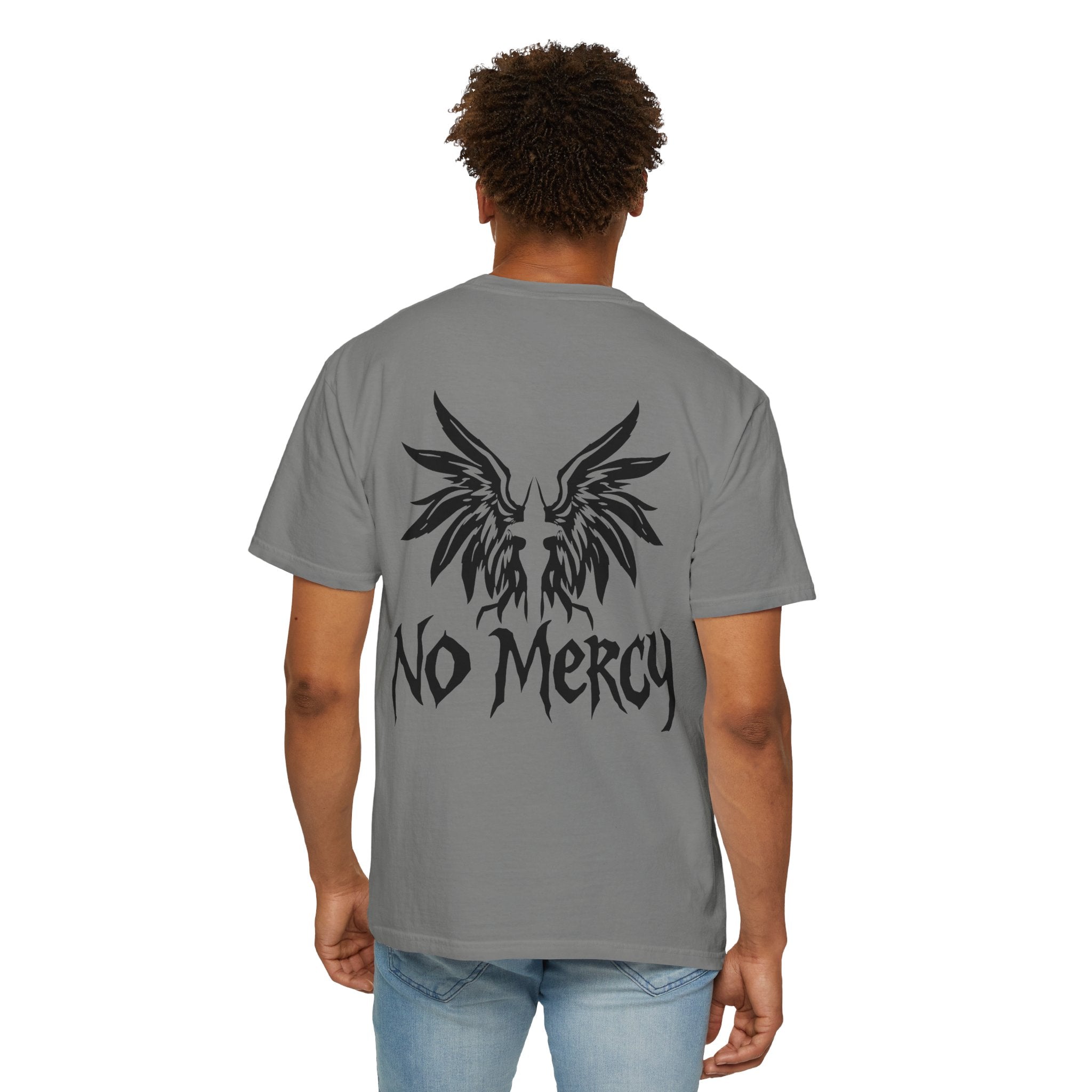 No Mercy Wings T-Shirt — Gothic Angel Graphic Tee