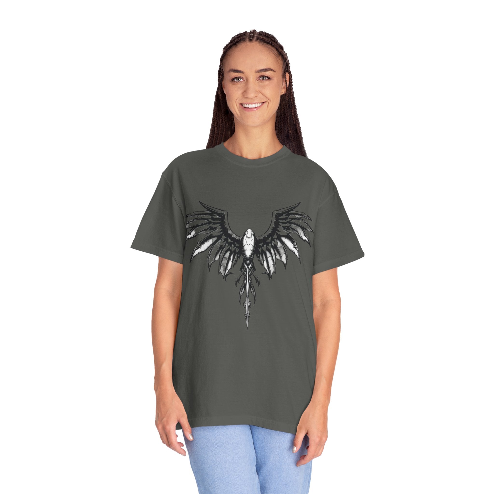 No Mercy Wings T-Shirt — Gothic Angel Graphic Tee