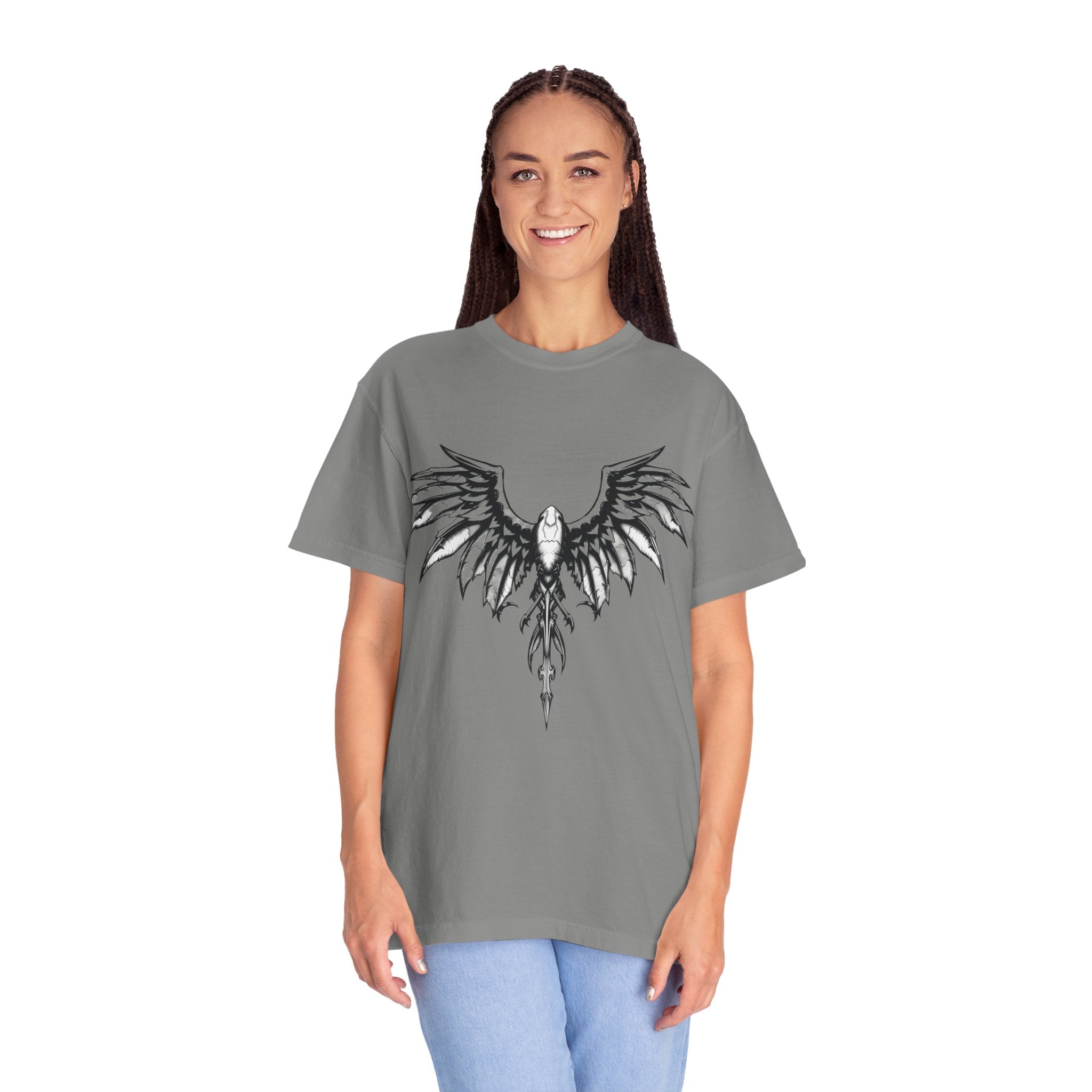 No Mercy Wings T-Shirt — Gothic Angel Graphic Tee