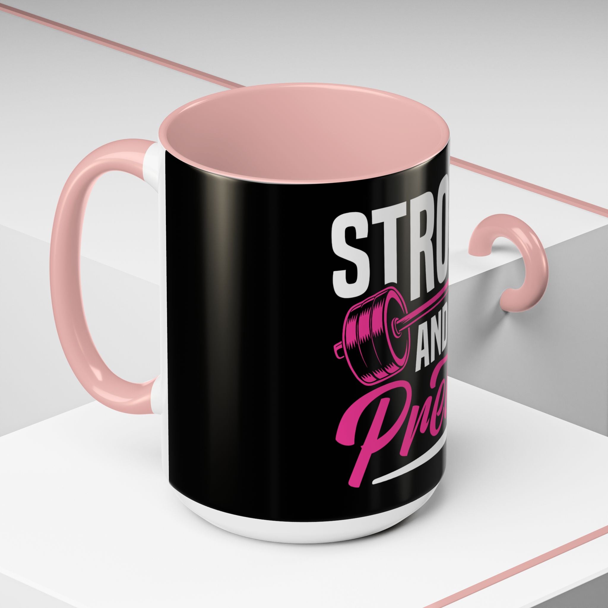 Strong and Pretty Coffee Mug — Motivational Fitness Coffee Cup