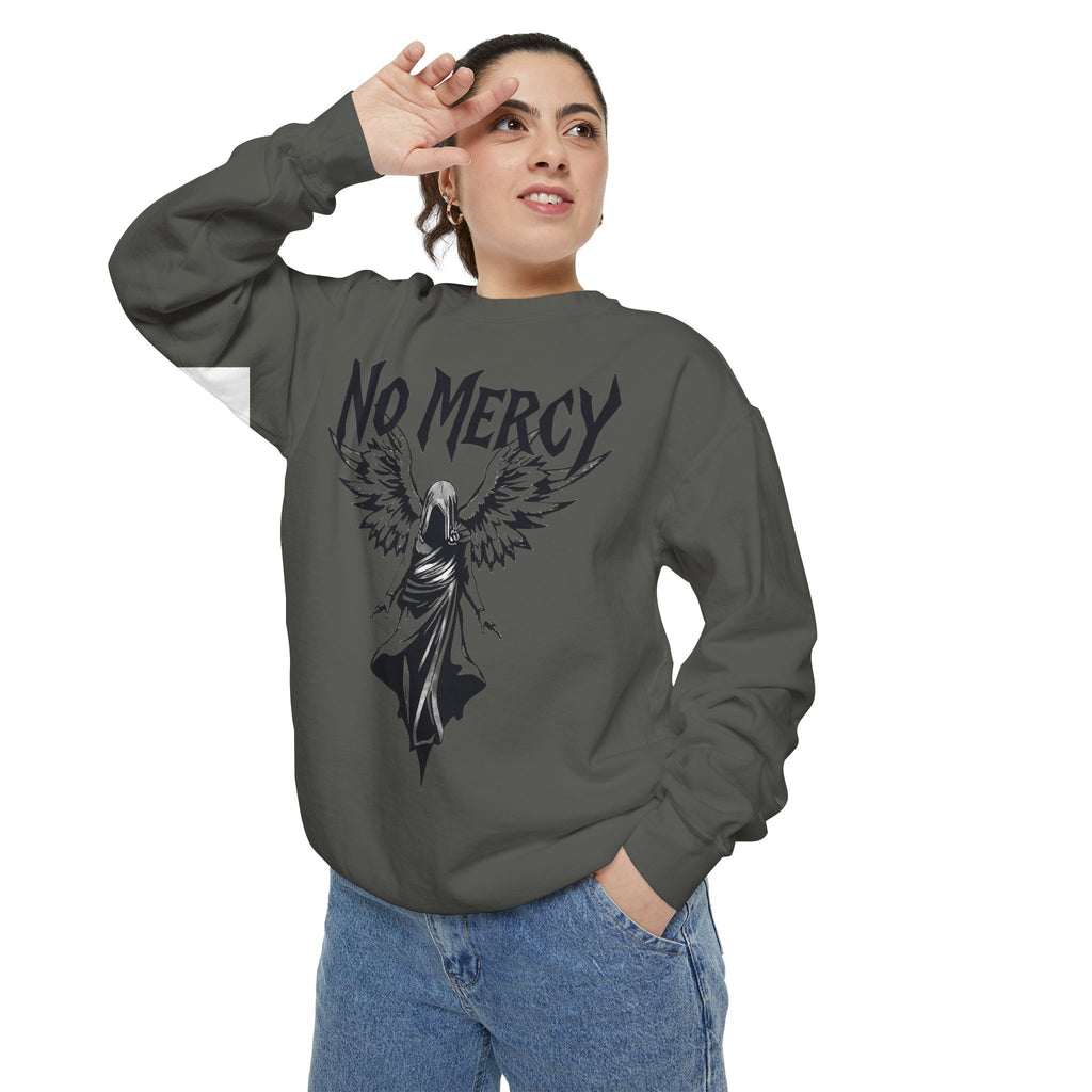 No Mercy Angel Sweatshirt — Gothic Graphic Crewneck
