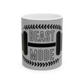 Beast Mode Barbell Ceramic Mug — Motivational Gym Coffee Cup (11oz/15oz)
