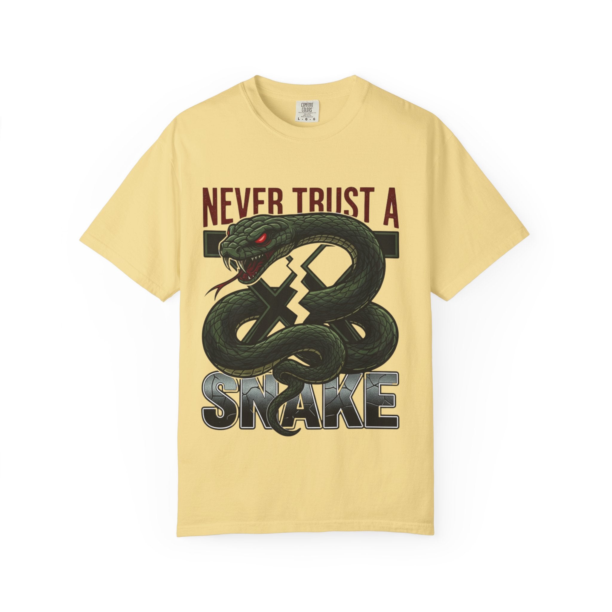 Never Trust a Snake Graphic T-Shirt — Vintage Snake Illustration Tee