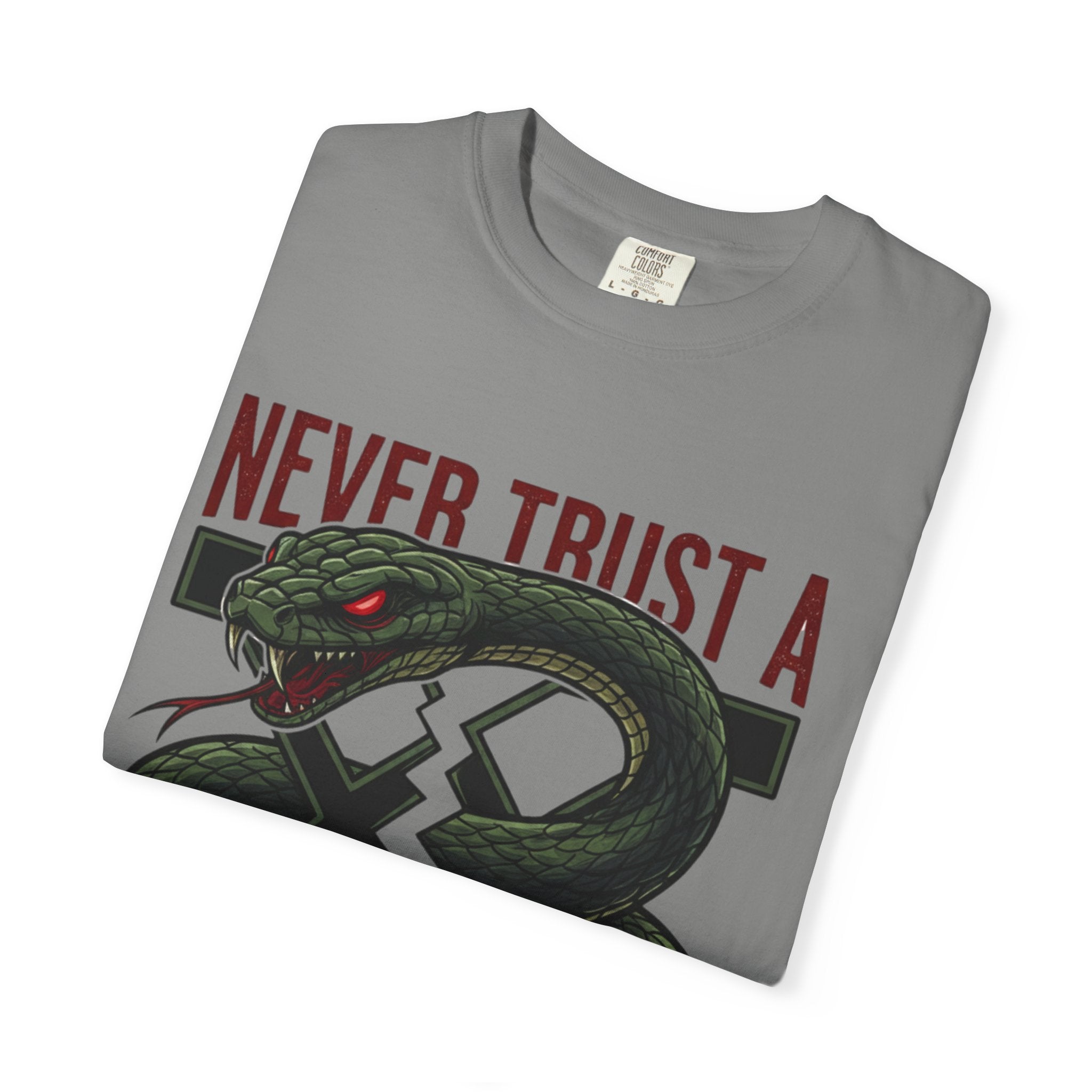 Never Trust a Snake Graphic T-Shirt — Vintage Snake Illustration Tee
