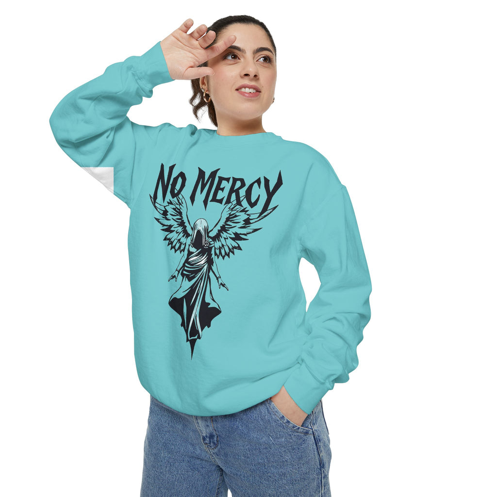 No Mercy Angel Sweatshirt — Gothic Graphic Crewneck