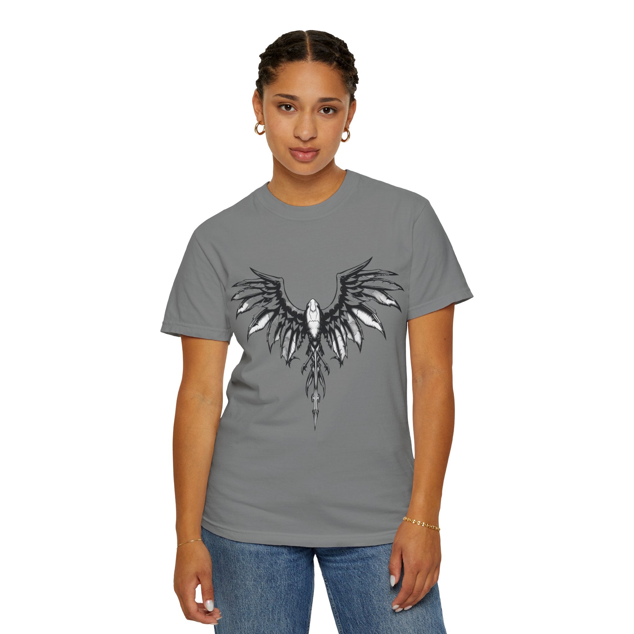 No Mercy Wings T-Shirt — Gothic Angel Graphic Tee