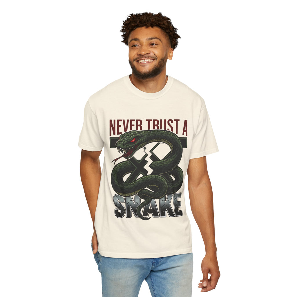 Never Trust a Snake Graphic T-Shirt — Vintage Snake Illustration Tee
